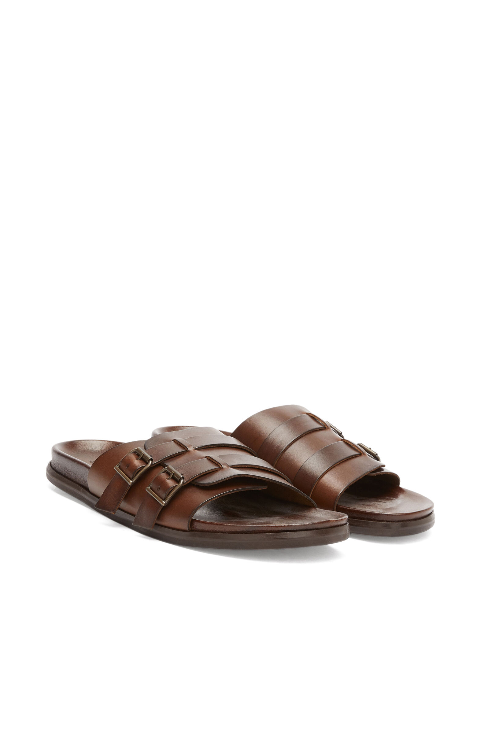 Acı Kahve Erkek Rahat Deri Terlik