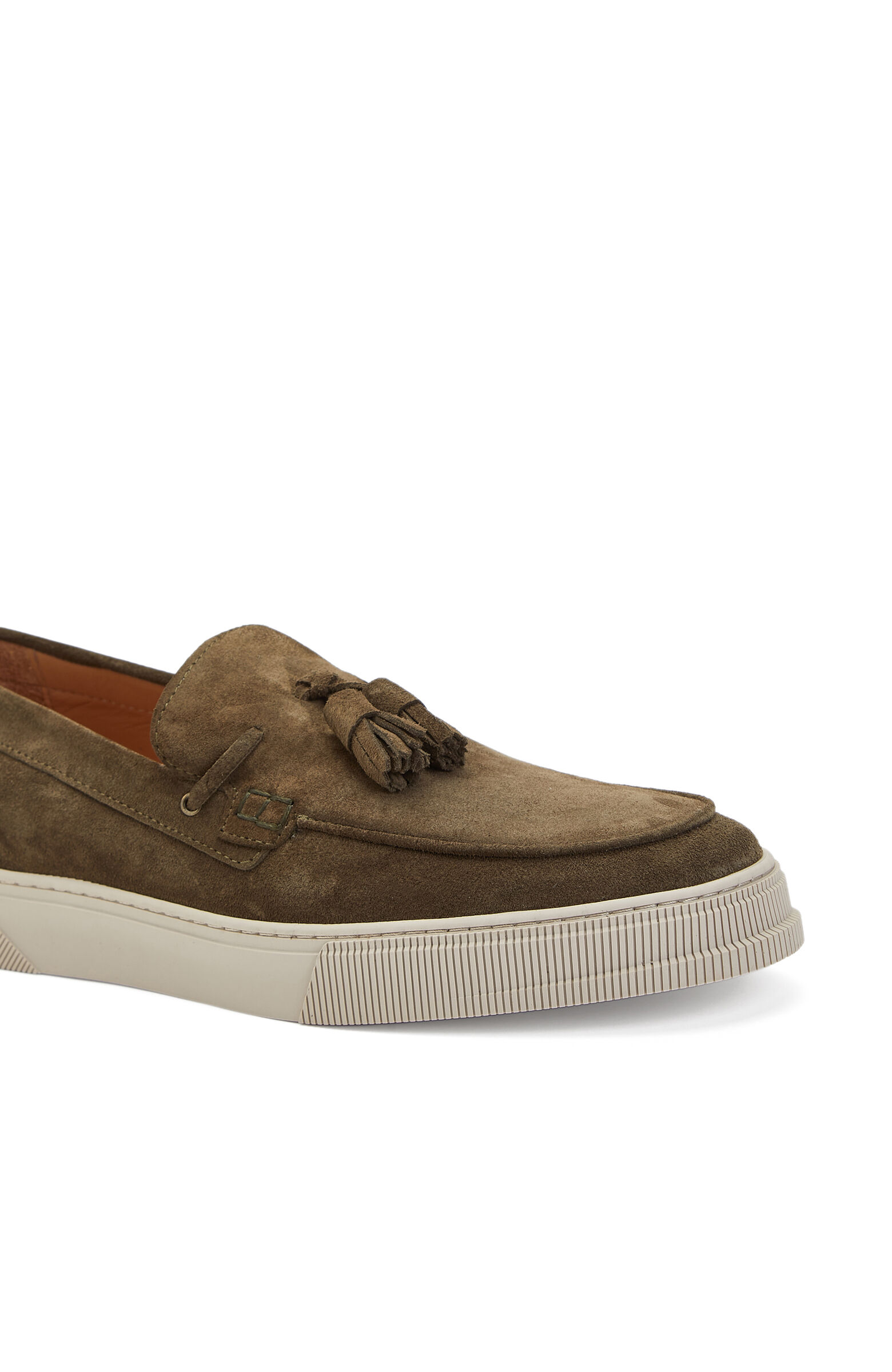 Haki Püskül Detaylı Erkek Deri Loafer