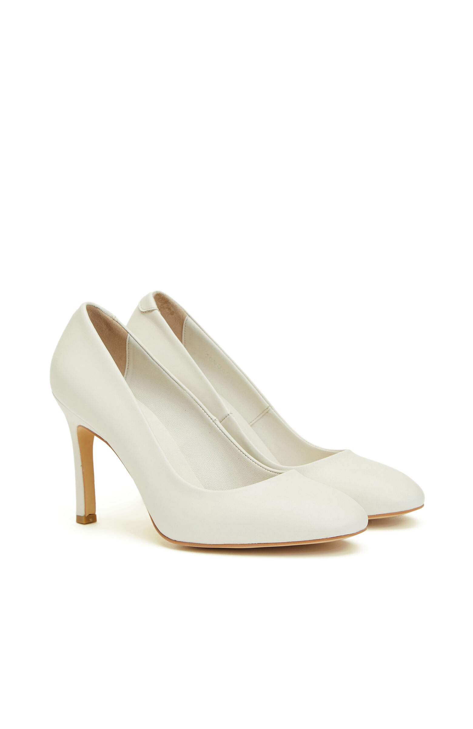 Kırık Beyaz Deri Stiletto