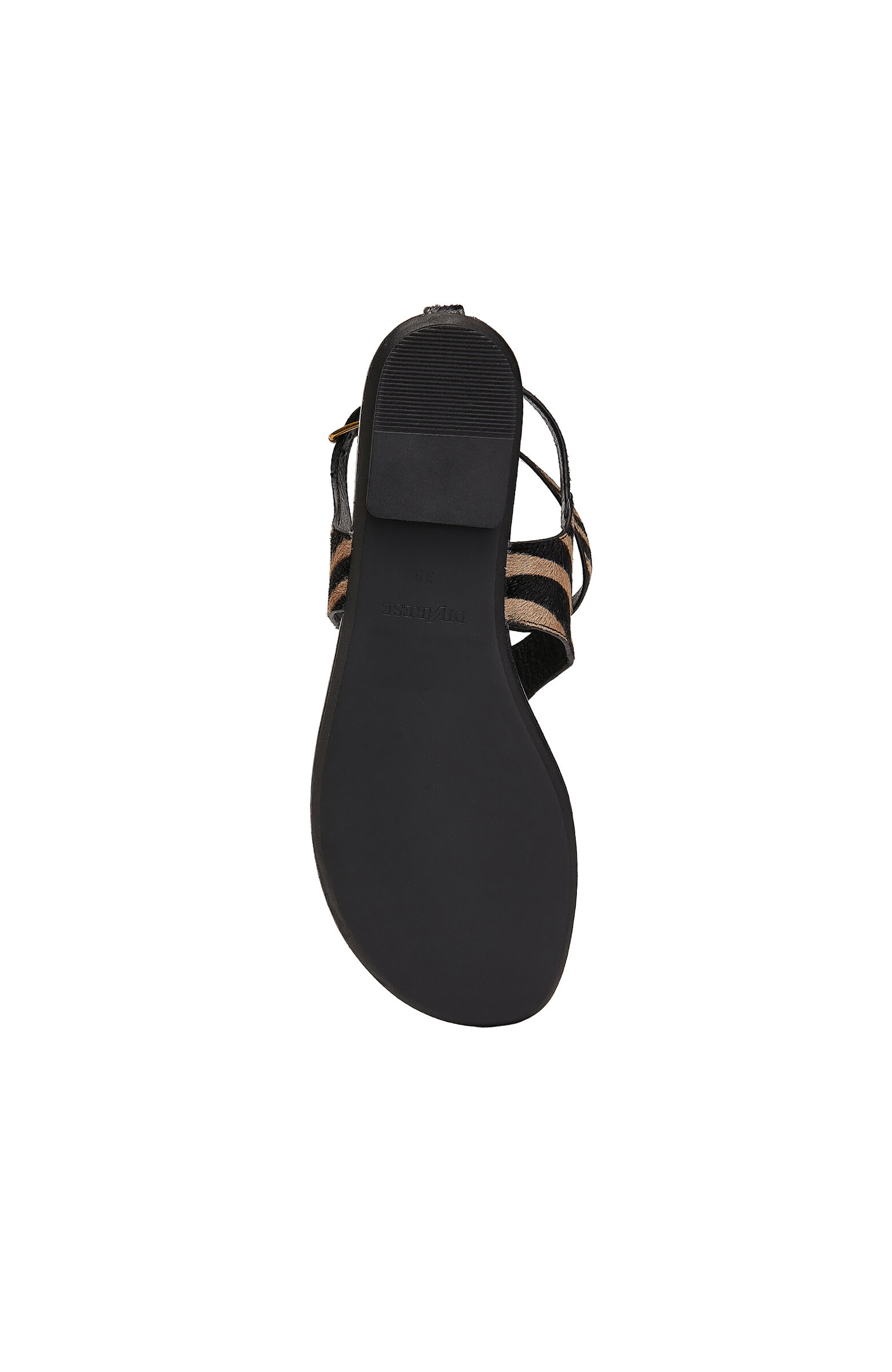 Zebra Desenli Toka Detaylı Kadın Deri Sandalet