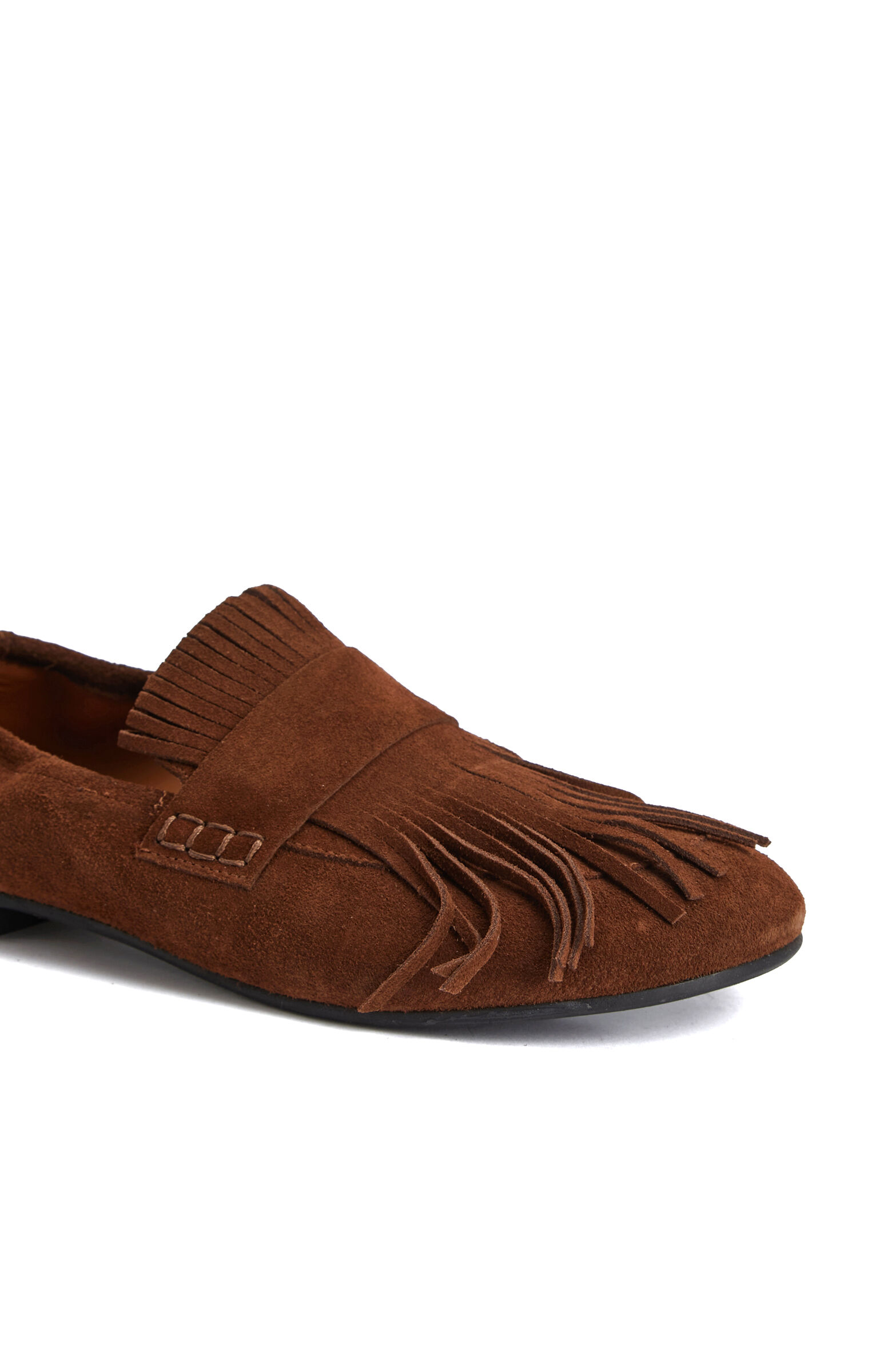 Kahverengi Kadın Günlük Rahat Süet Loafer