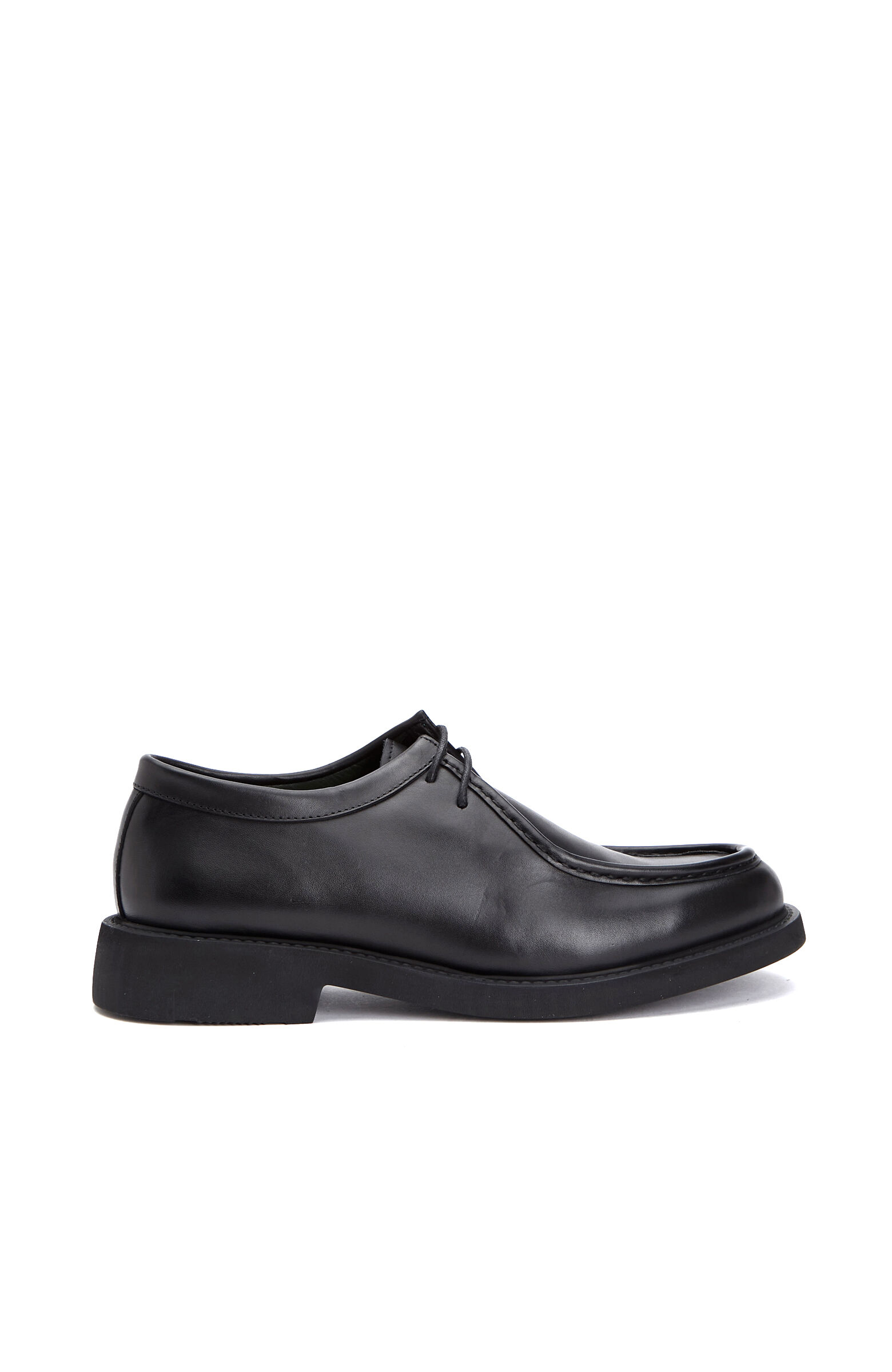 Black Saddle Detailed Men's Leather Shoes
