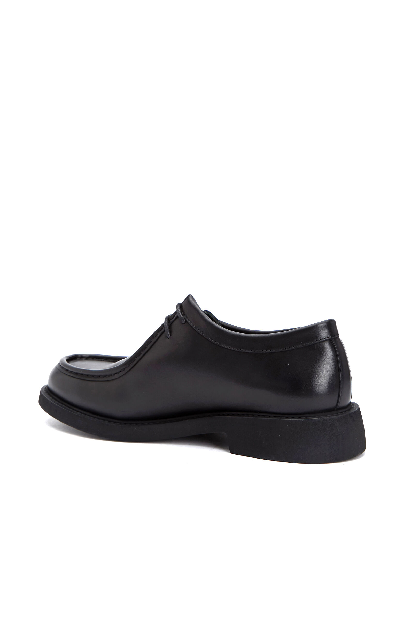 Black Saddle Detailed Men's Leather Shoes
