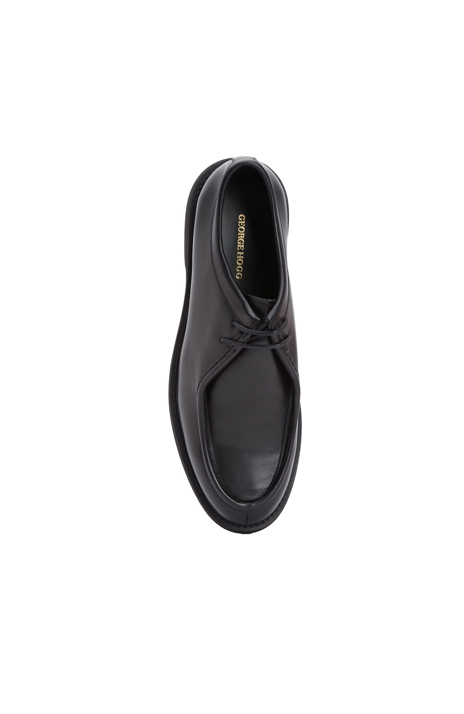 Black Saddle Detailed Men's Leather Shoes