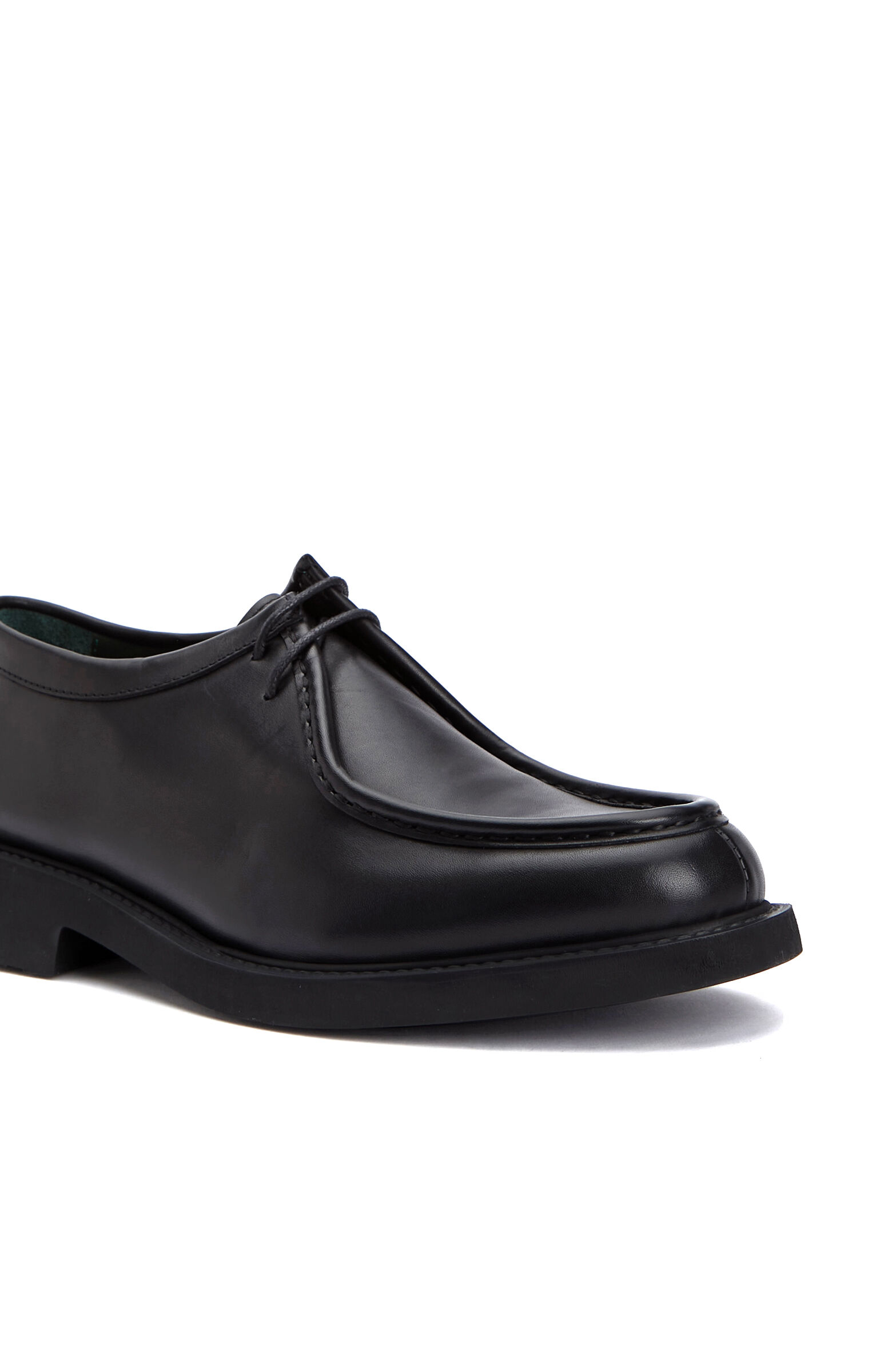 Black Saddle Detailed Men's Leather Shoes