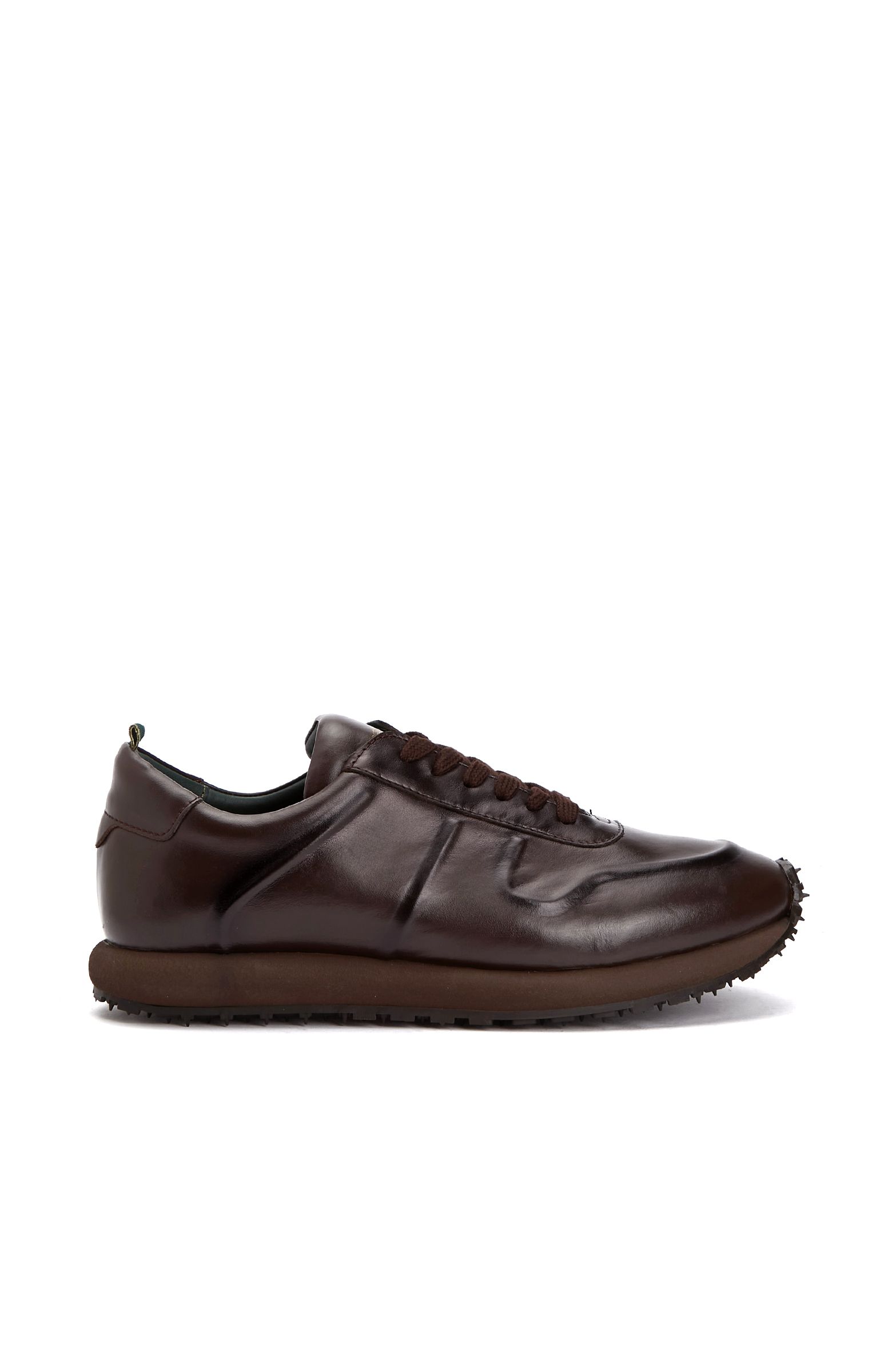 Siyah Silikon Kabartma Desenli Erkek Deri Sneaker