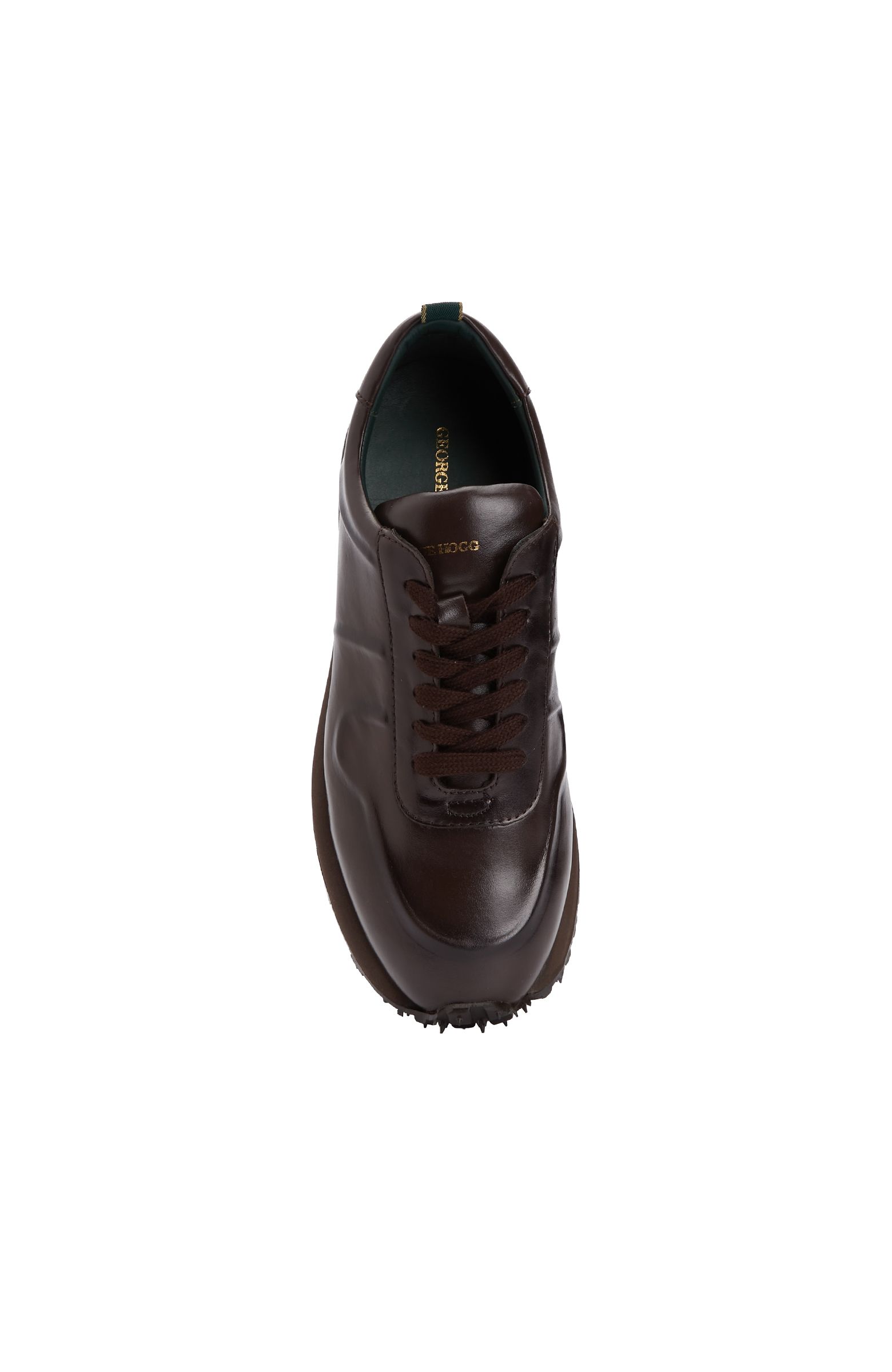 Bitter Brown Embossed Patterned Men's Leather Sneakers
