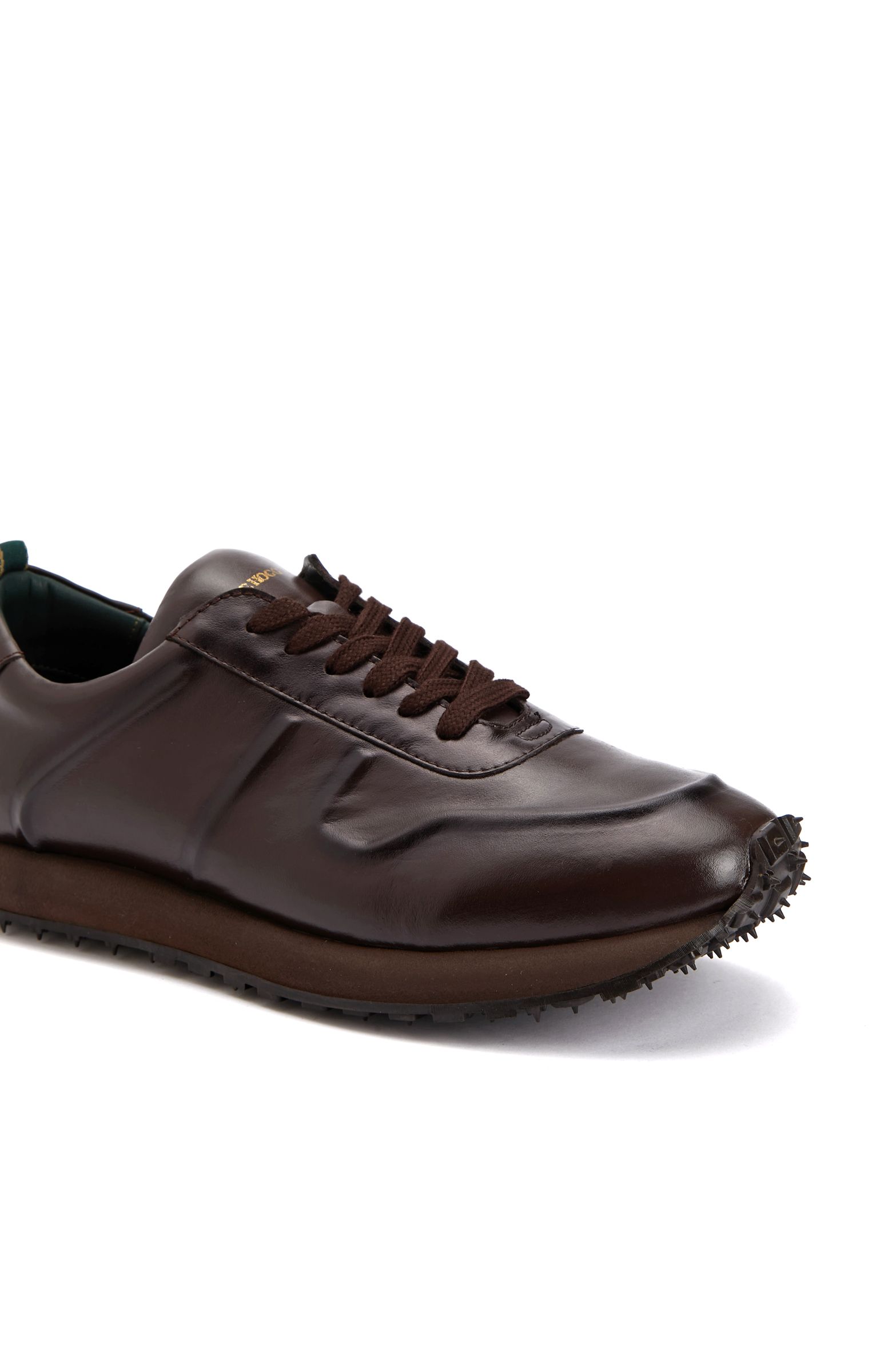 Bitter Brown Embossed Patterned Men's Leather Sneakers