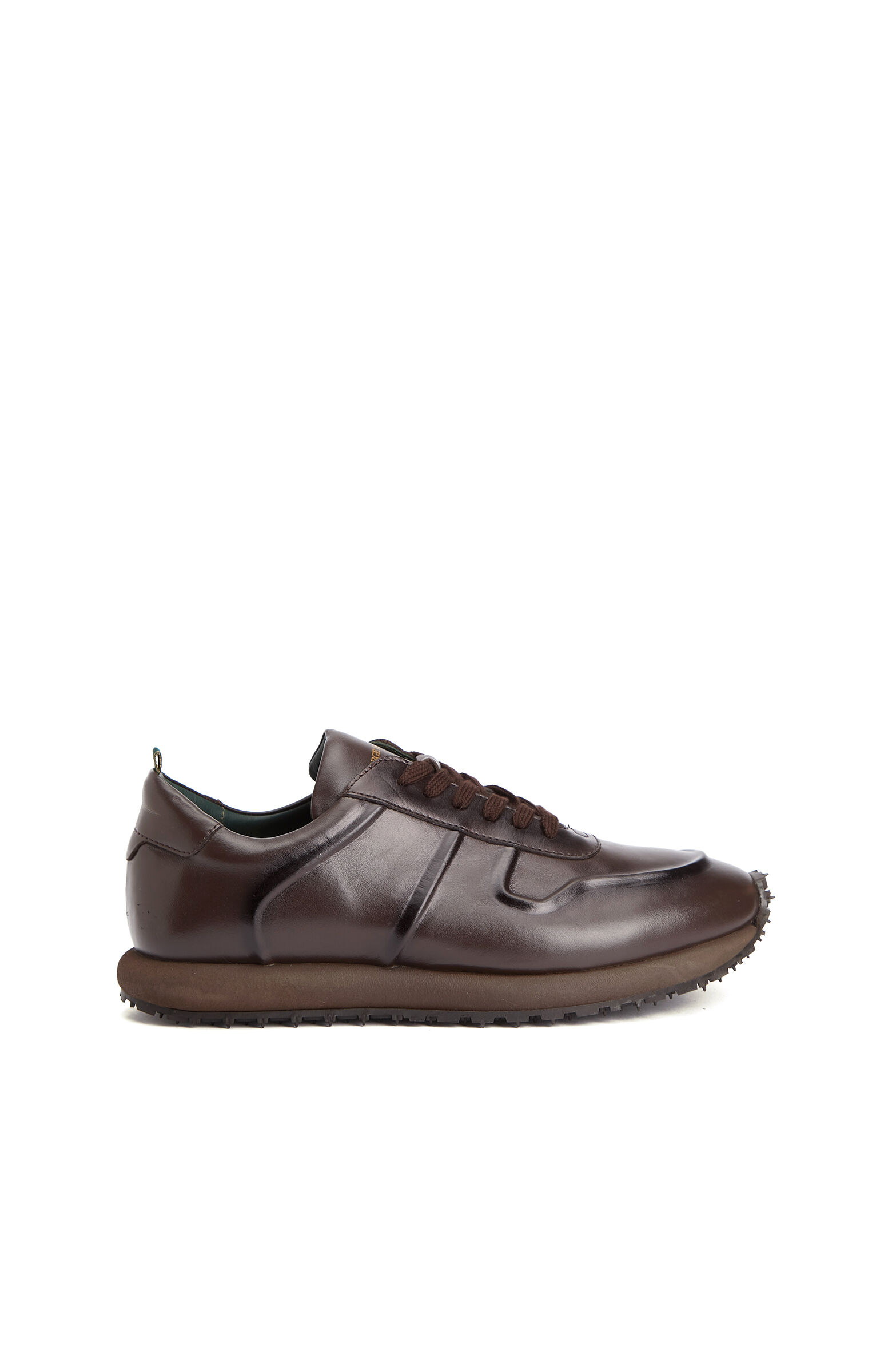 Brown Pattern Detailed Men's Leather Sneakers