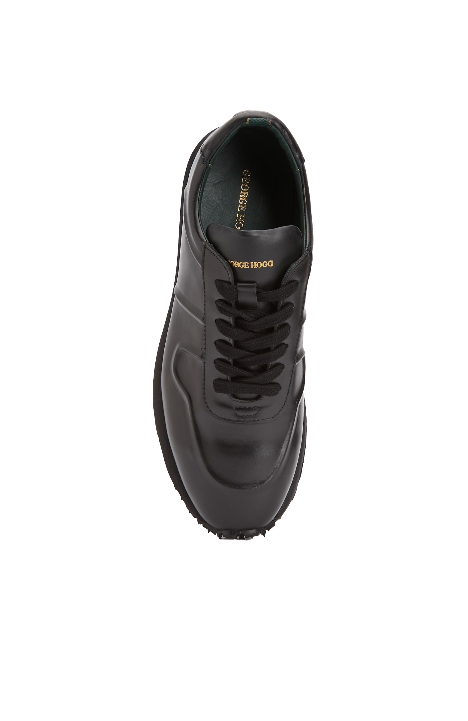 Siyah Silikon Kabartma Desenli Erkek Deri Sneaker
