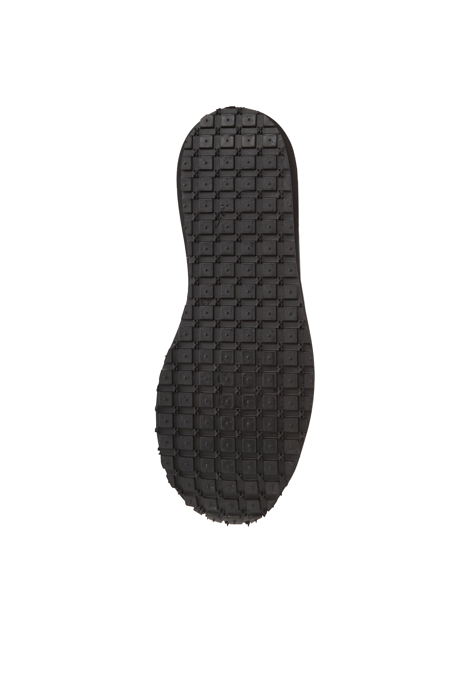 Siyah Silikon Kabartma Desenli Erkek Deri Sneaker