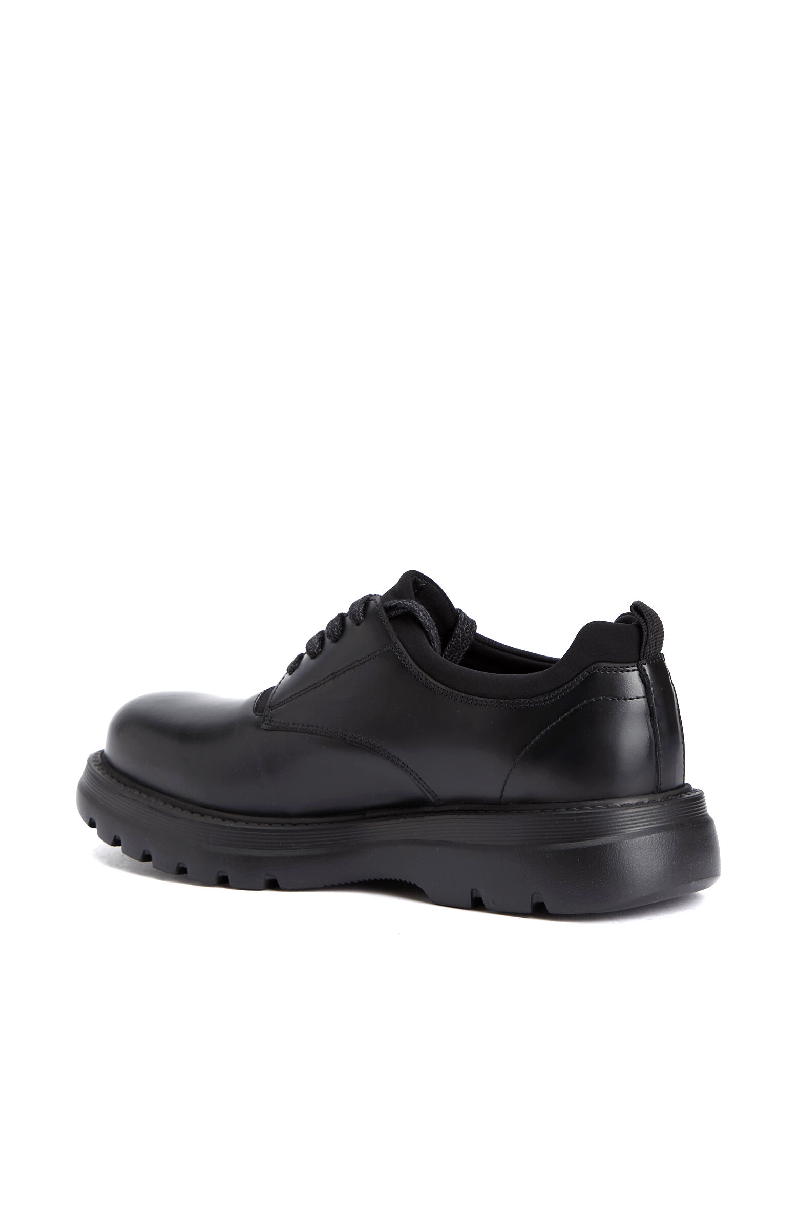 Black Stretch Detailed Men's Leather Shoes