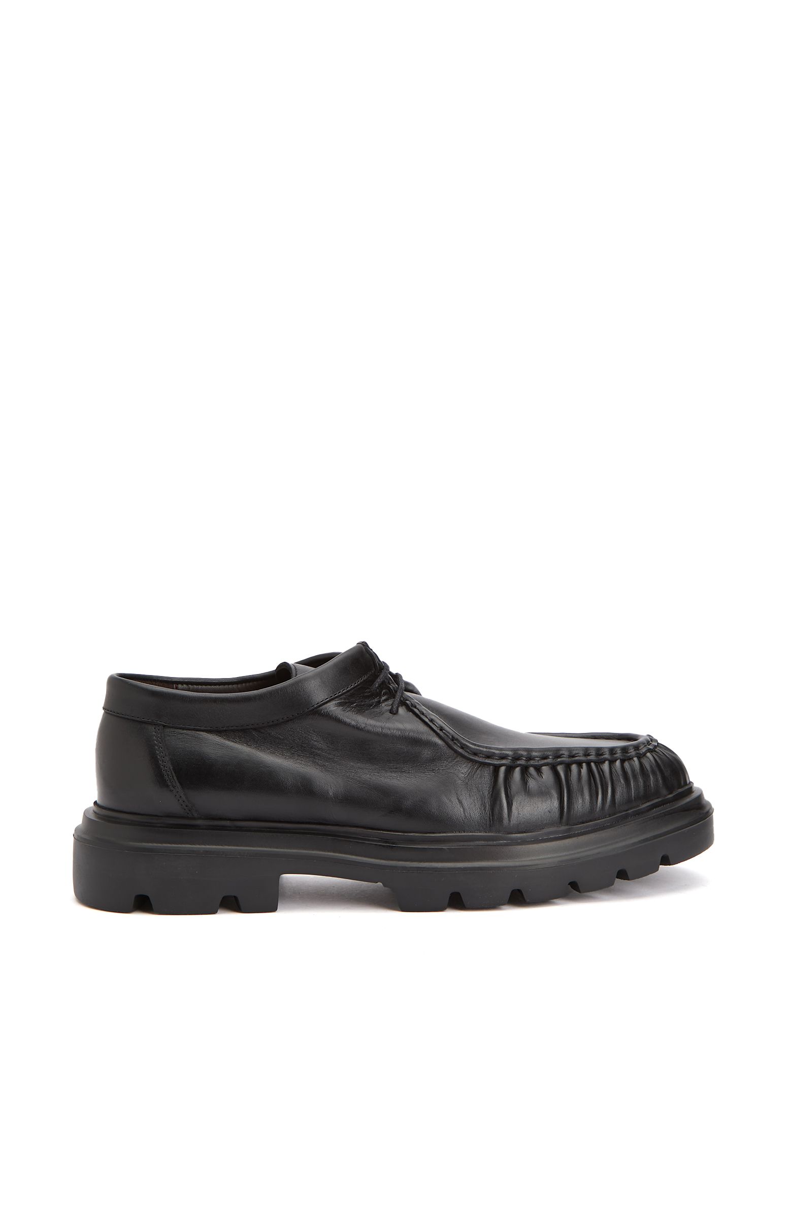 Siyah Saraç Detaylı Erkek Deri Ayakkabı