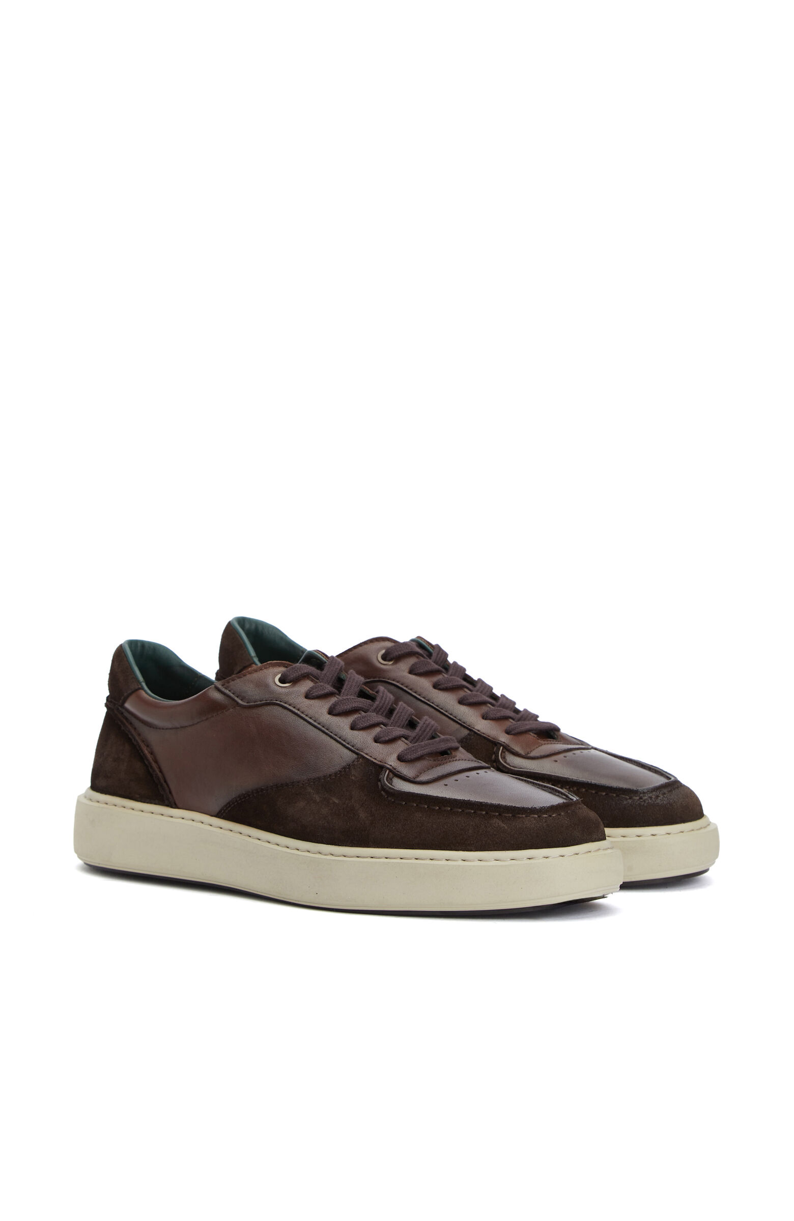 Kahverengi Süet Garnili Erkek Deri Sneaker