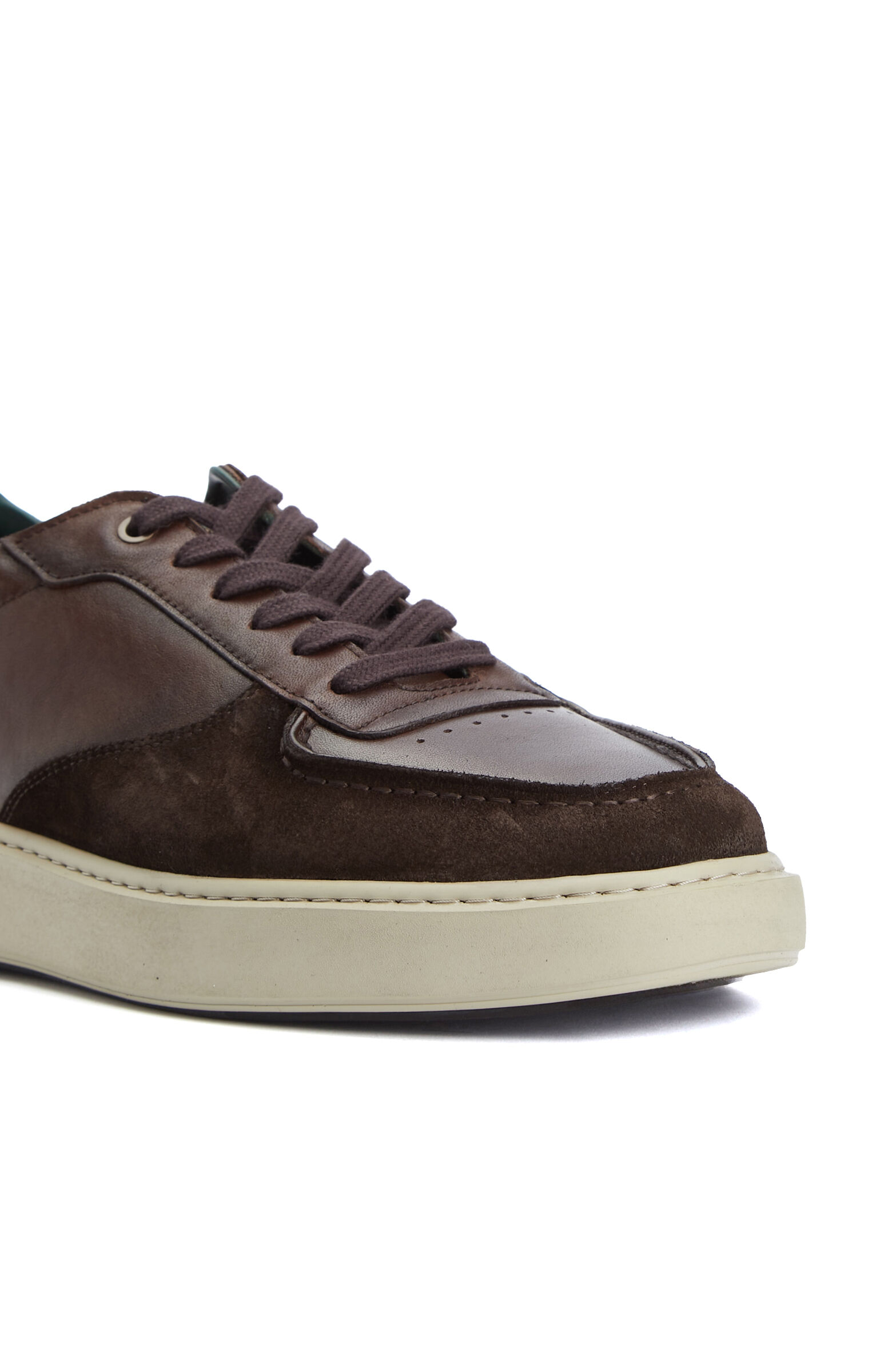 Kahverengi Süet Garnili Erkek Deri Sneaker