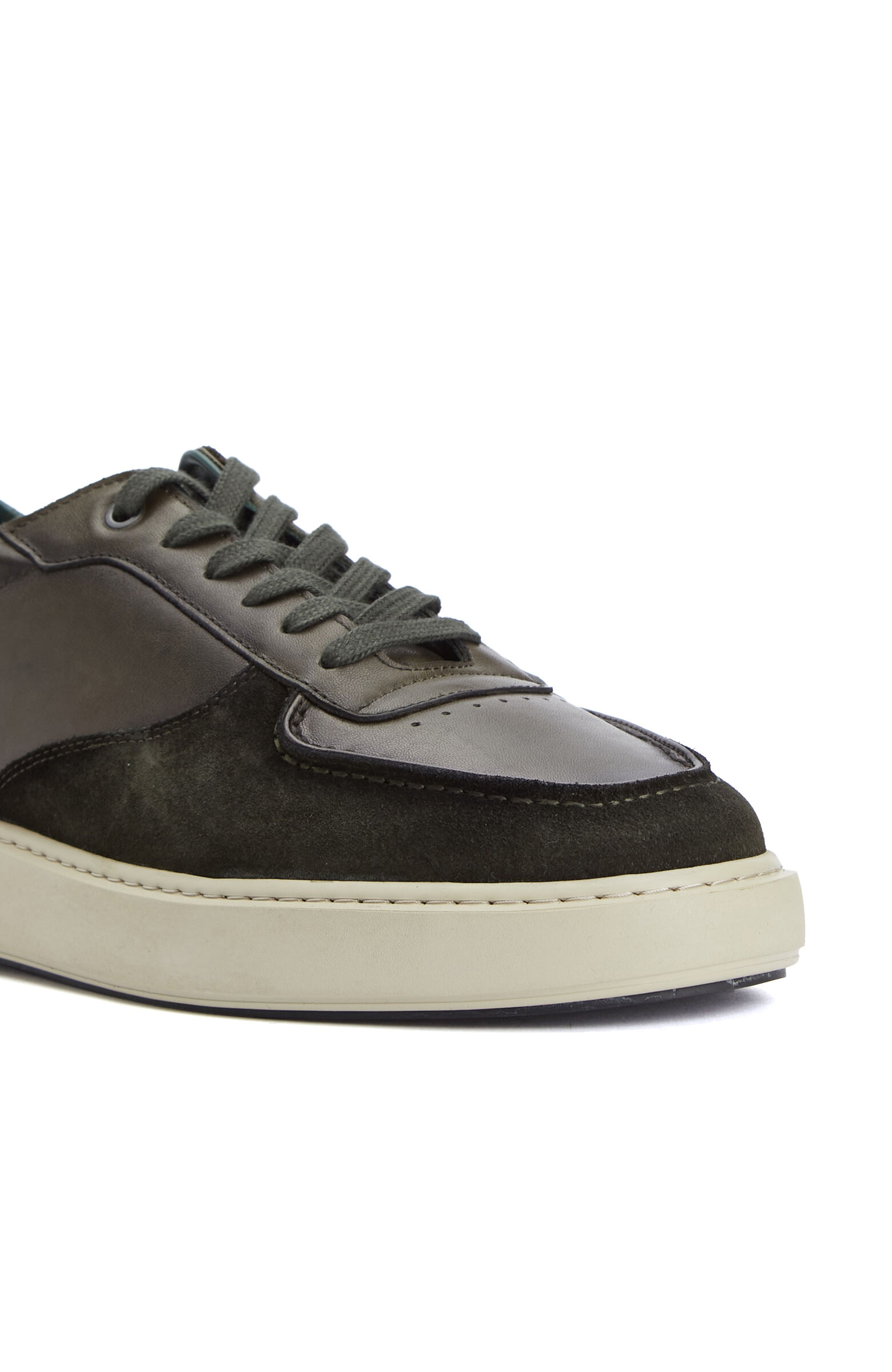 Haki Süet Garnili Erkek Deri Sneaker