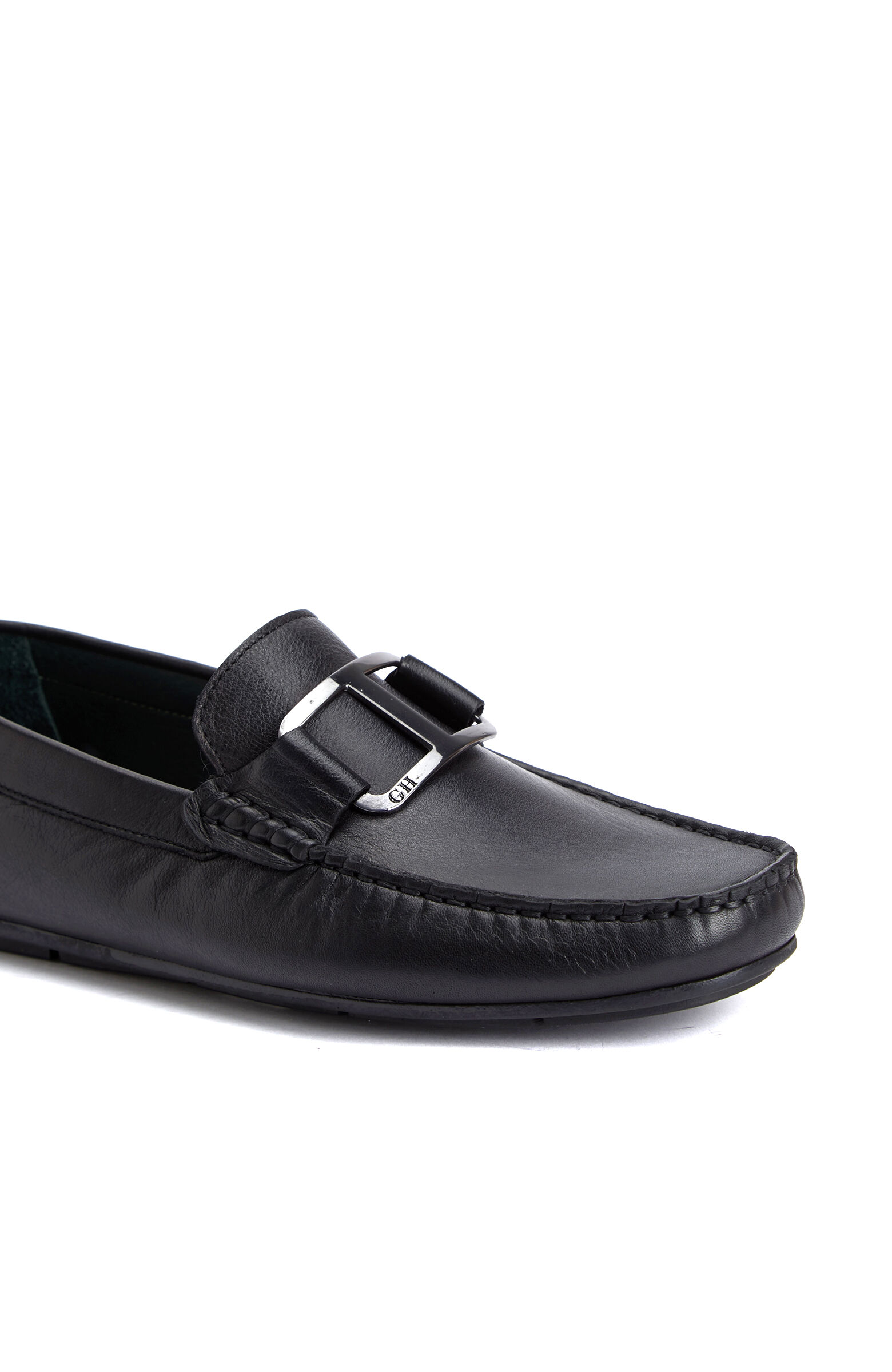 Siyah Erkek Toka Detaylı Erkek Deri Loafer