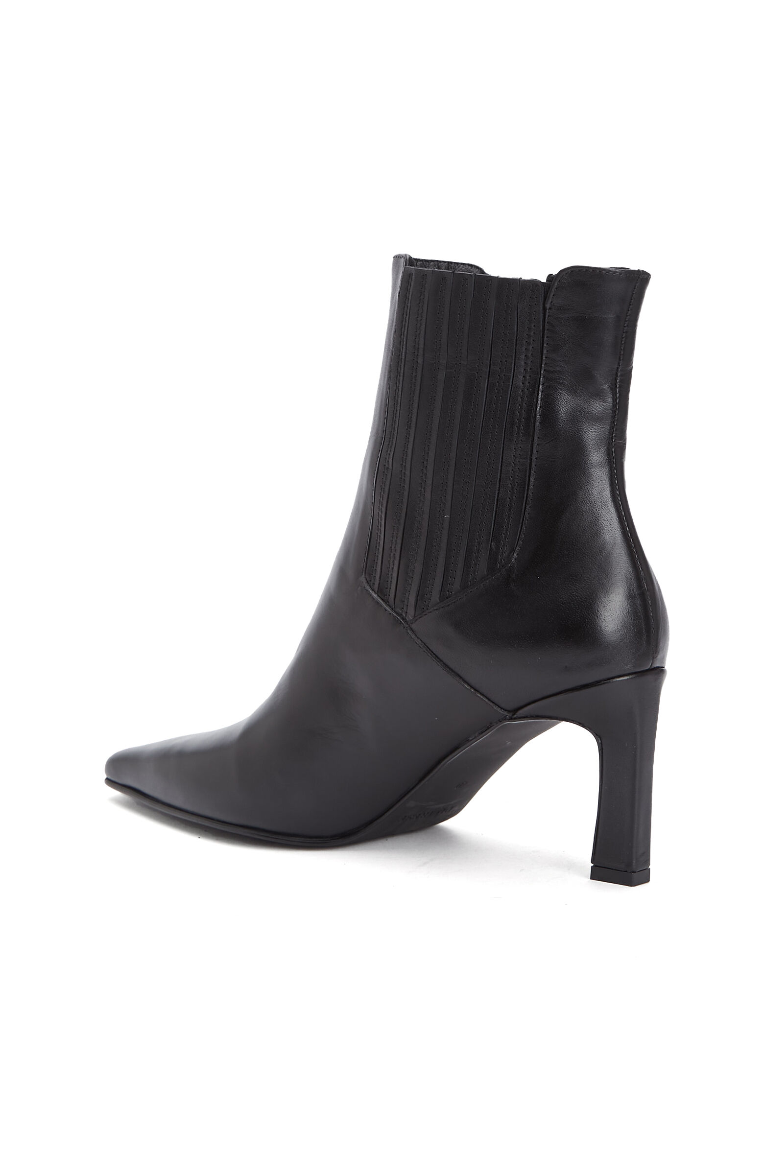Siyah Lastik Detaylı Kadın Deri Bot