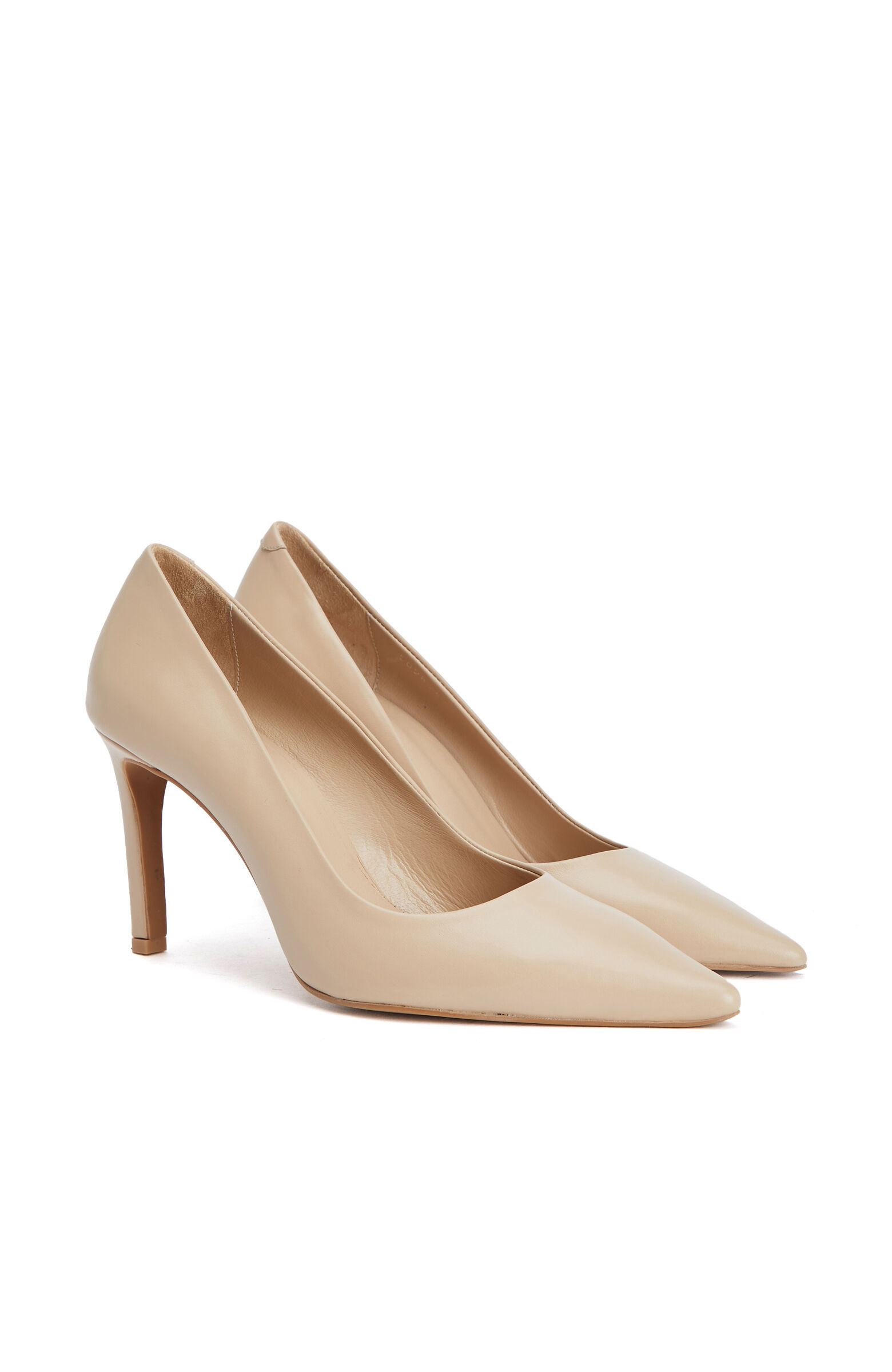Beige Leather Stiletto