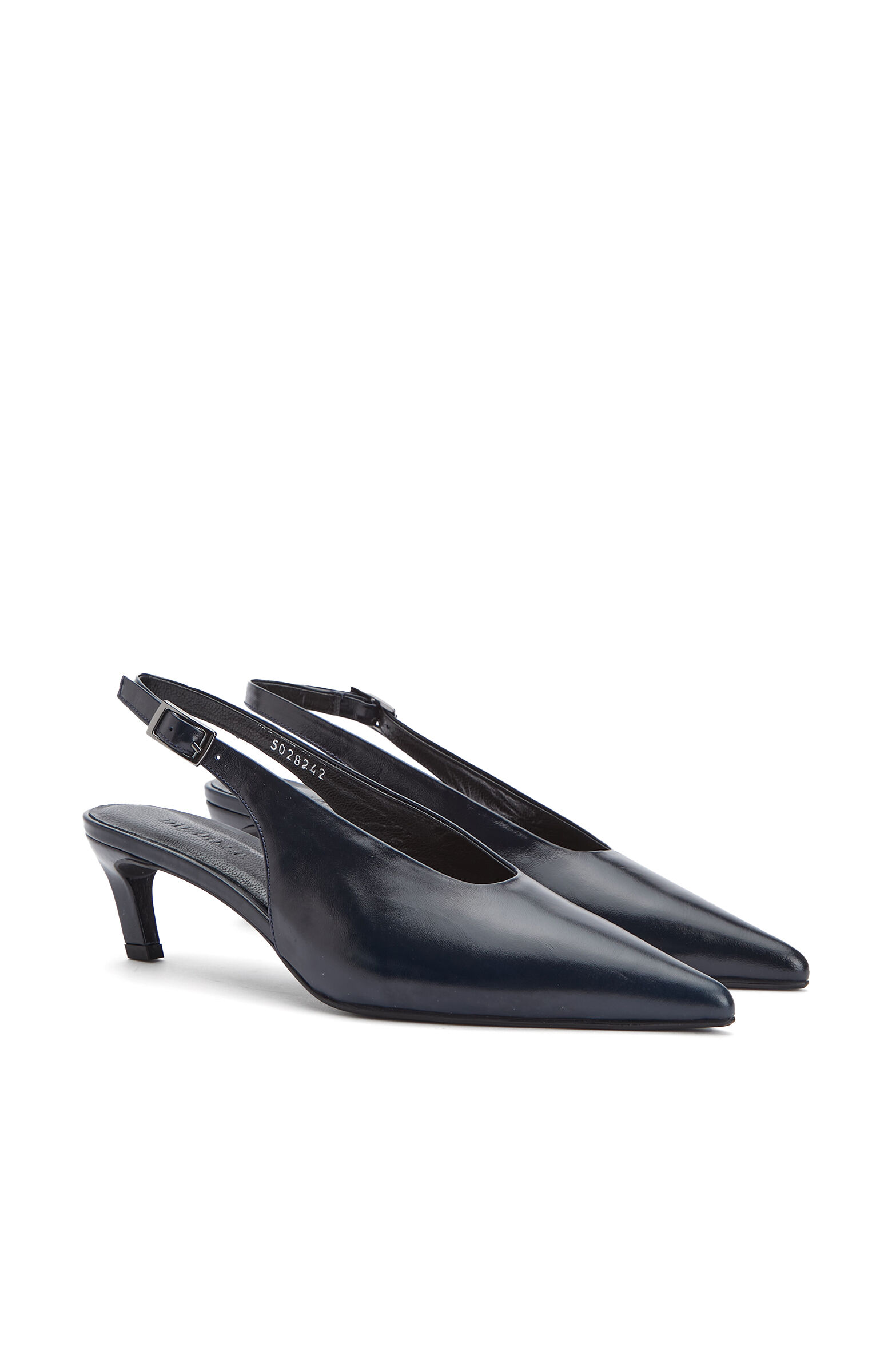 Navy Blue Leather Stiletto