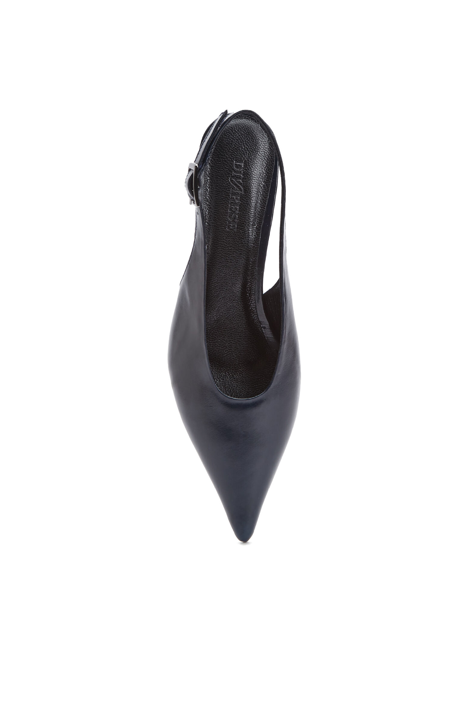 Navy Blue Leather Stiletto