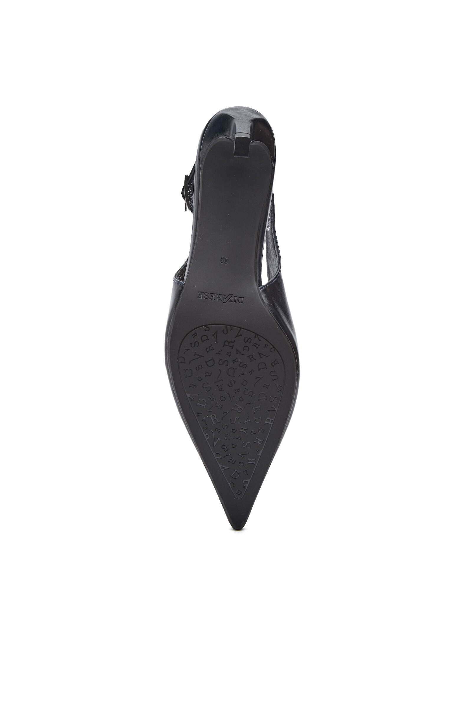 Navy Blue Leather Stiletto