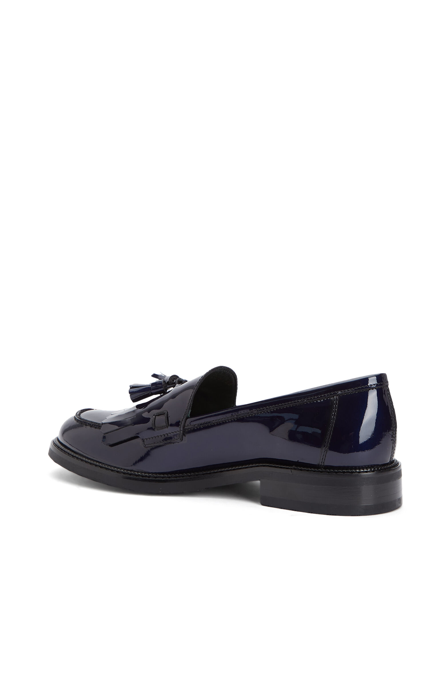 Lacivert Püskül Detaylı Kadın Deri Loafer