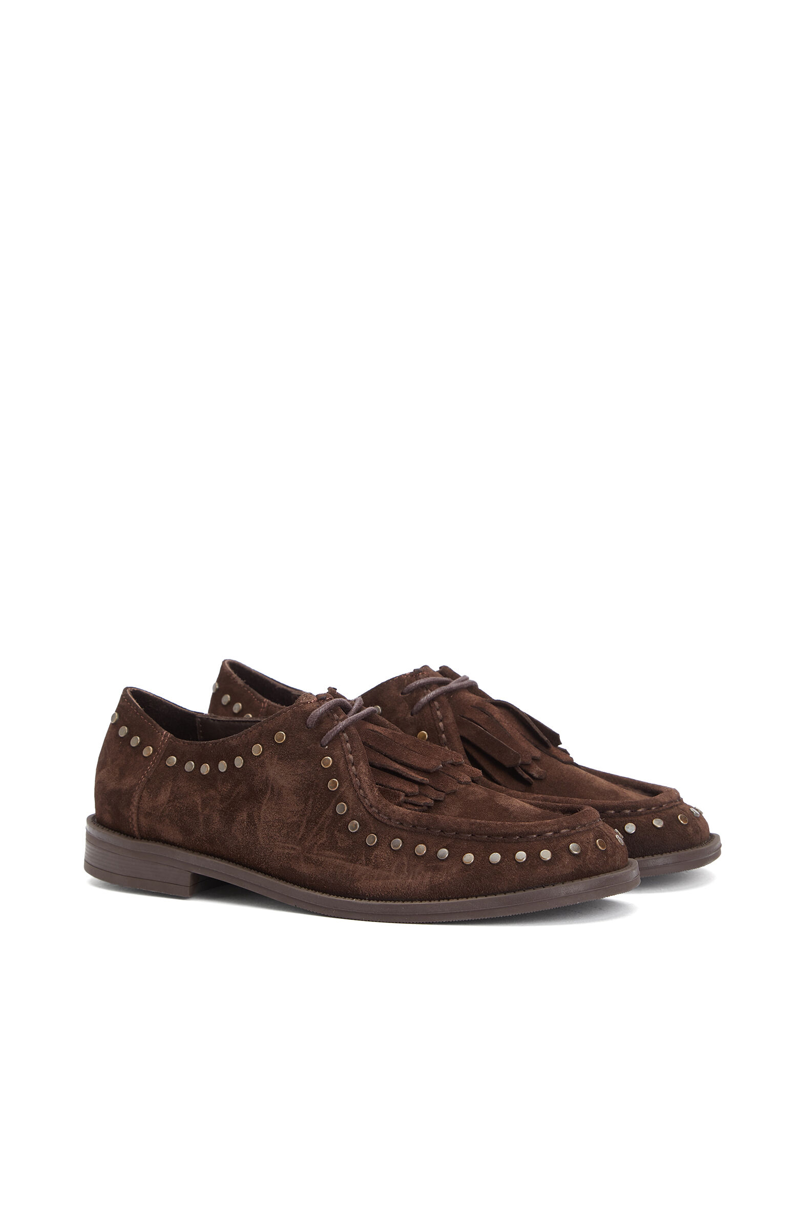 Black Stone Tassel Detailed Women's Suede Loafer