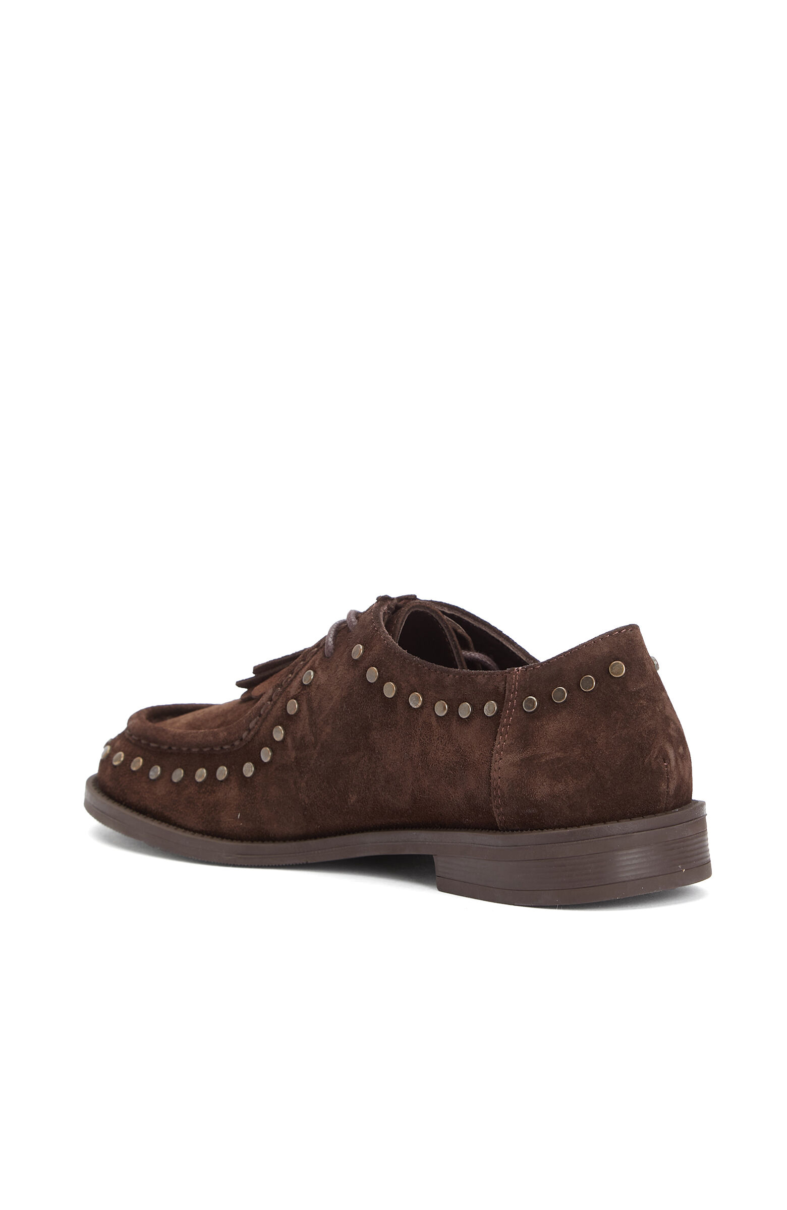Brown Stone Tassel Detailed Women's Suede Loafer