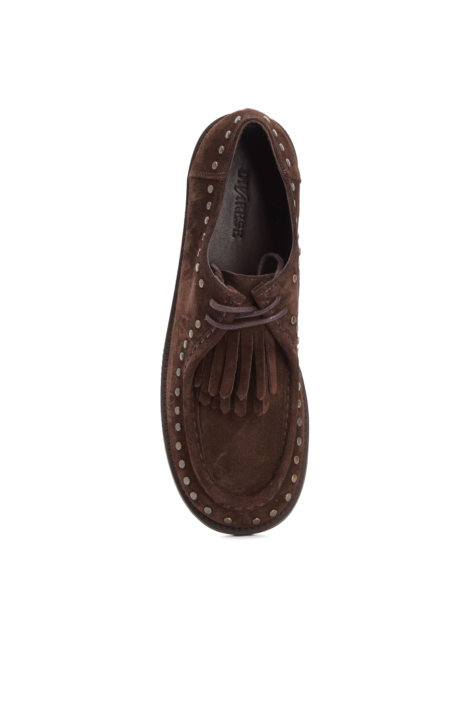 Brown Stone Tassel Detailed Women's Suede Loafer