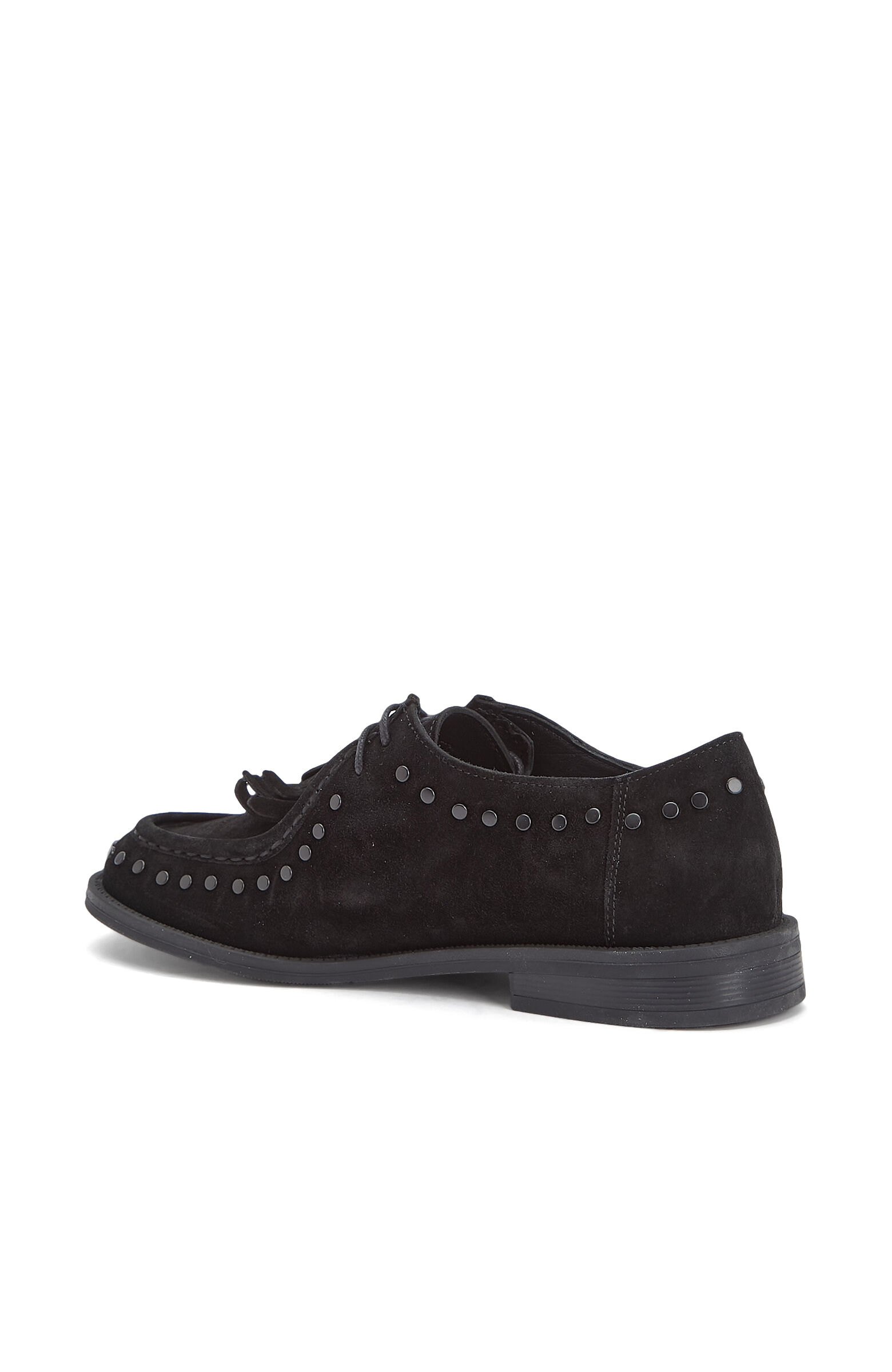 Black Stone Tassel Detailed Women's Suede Loafer
