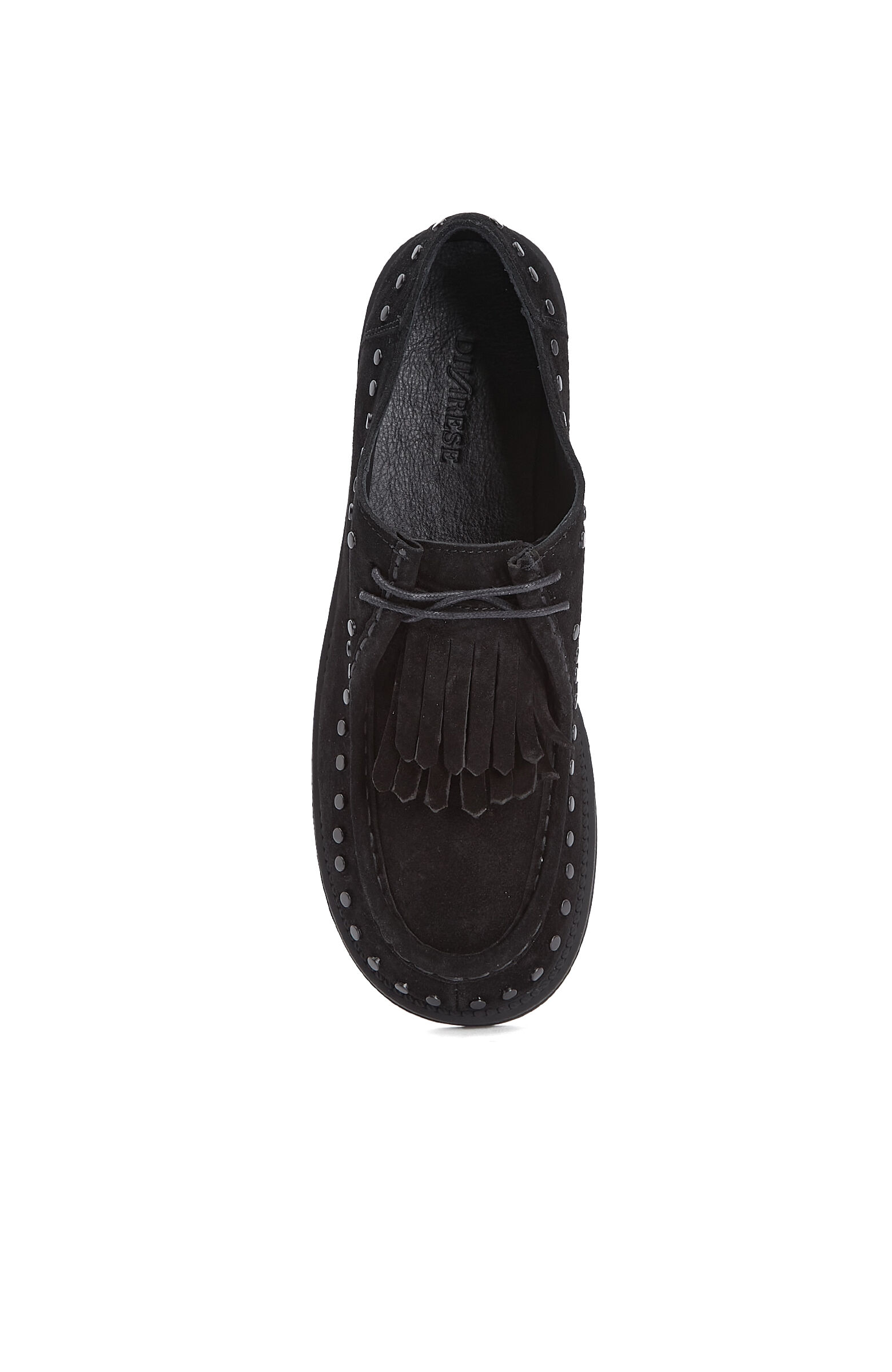 Black Stone Tassel Detailed Women's Suede Loafer