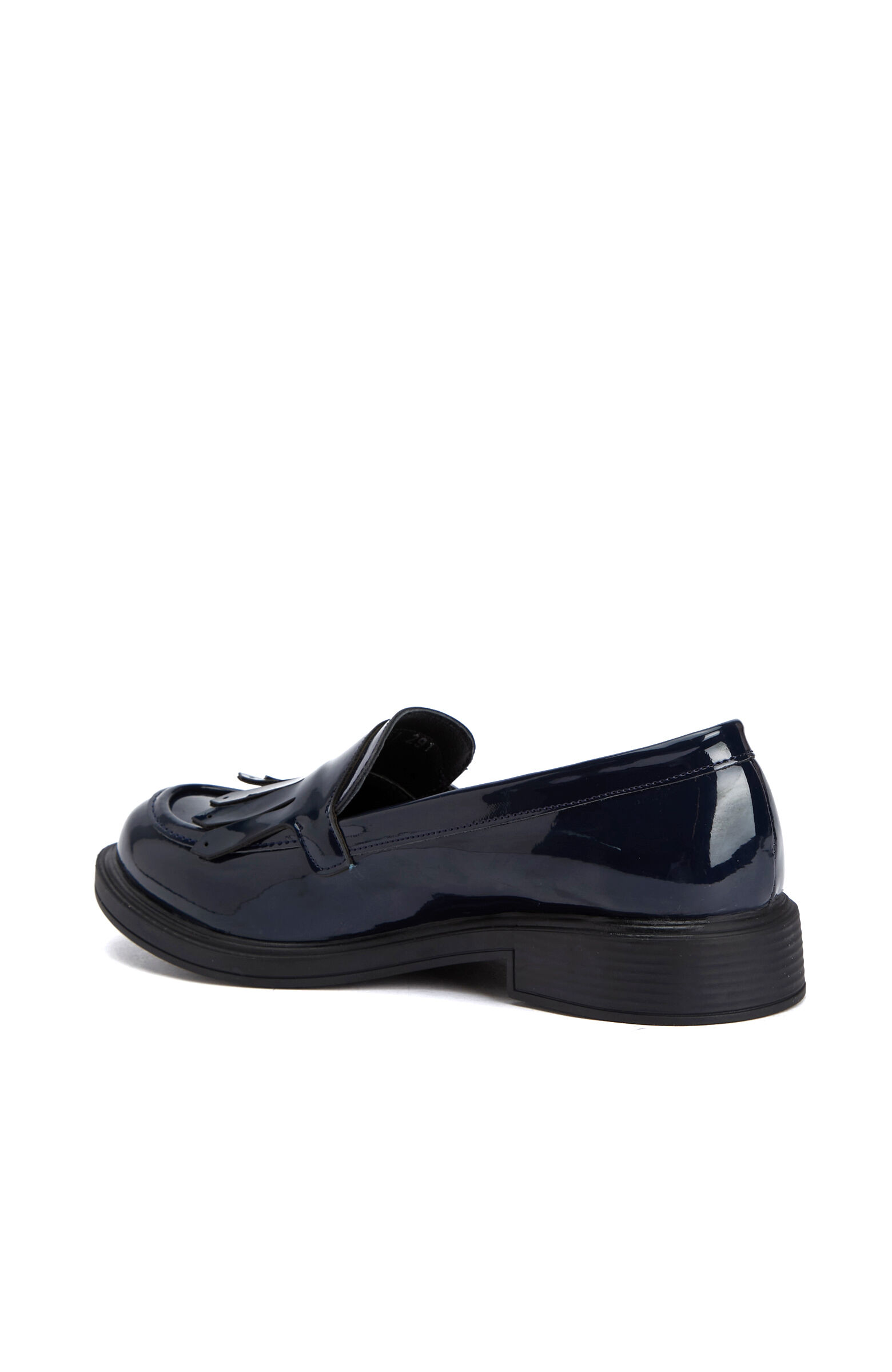 Lacivert Püskül Detaylı Tokalı Kadın Loafer