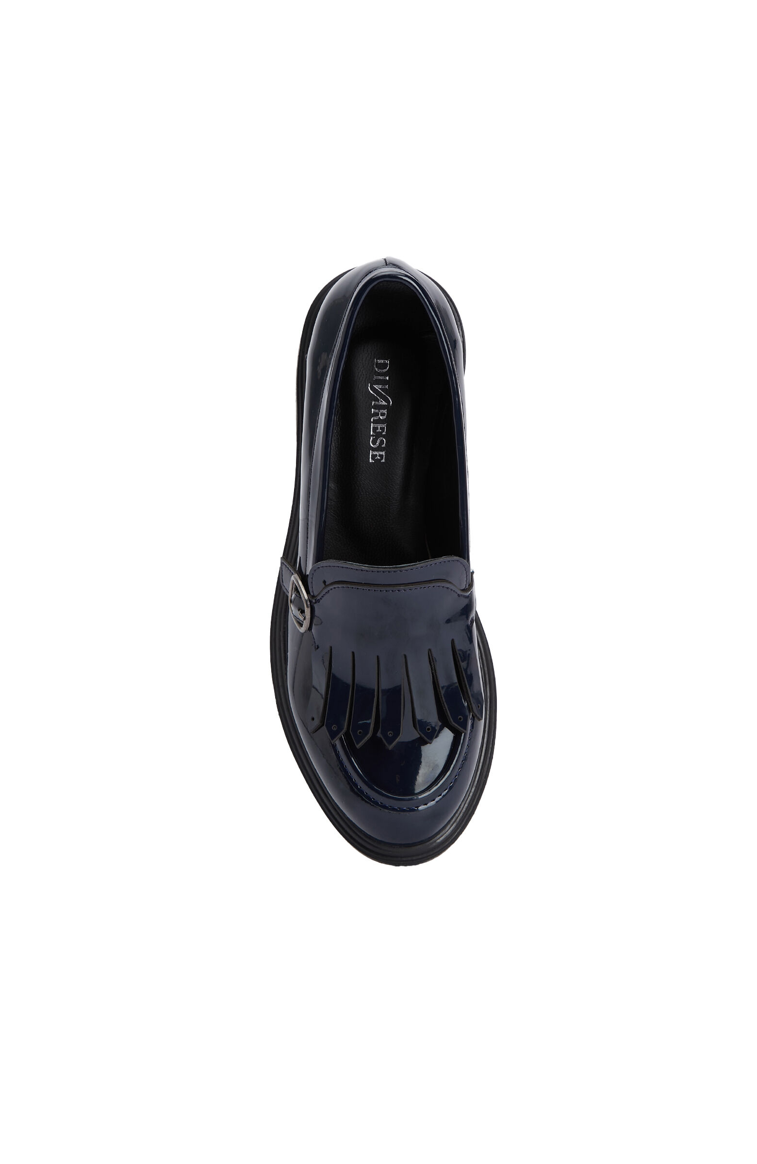 Lacivert Püskül Detaylı Tokalı Kadın Loafer