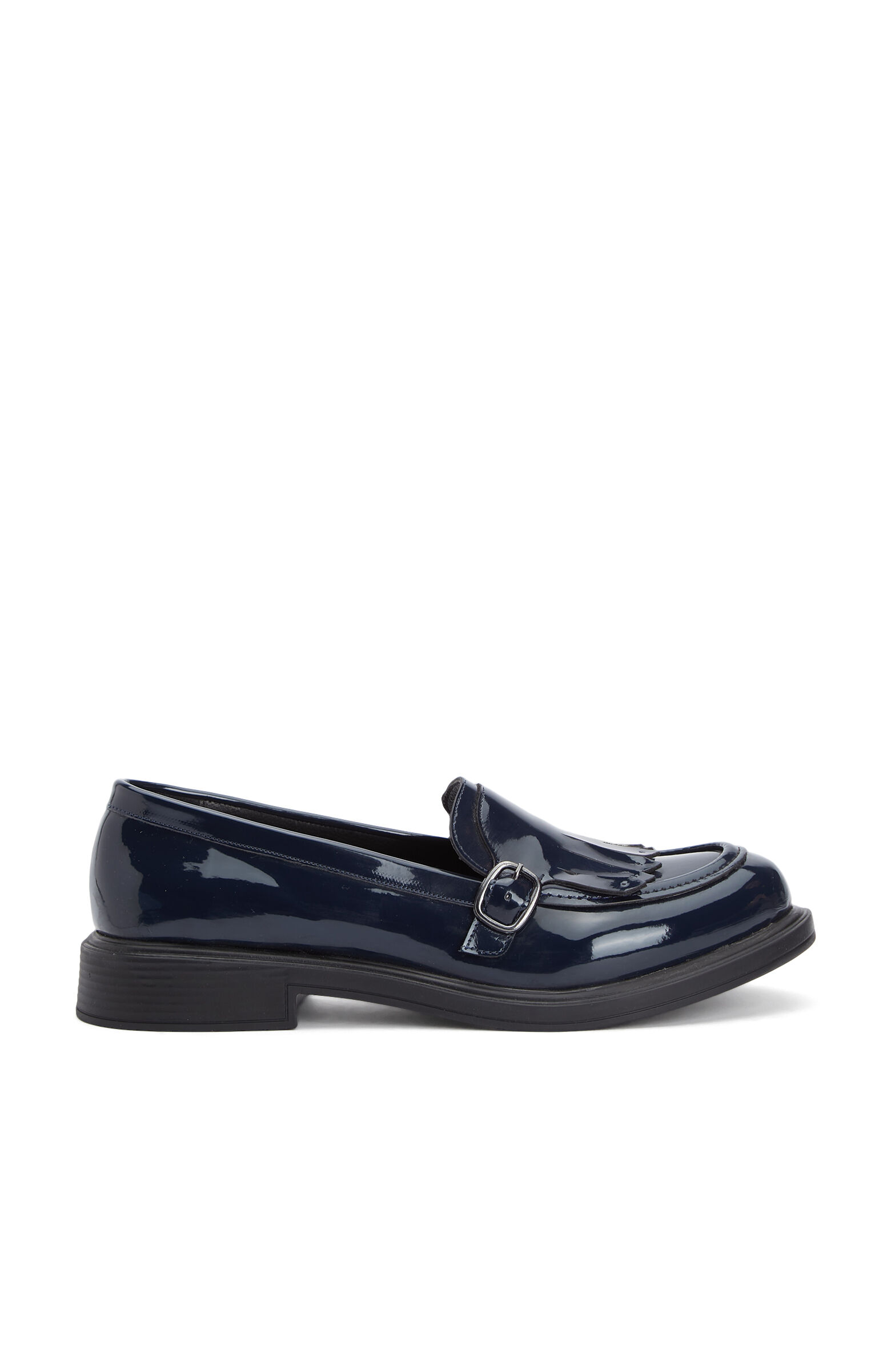 Lacivert Püskül Detaylı Tokalı Kadın Loafer