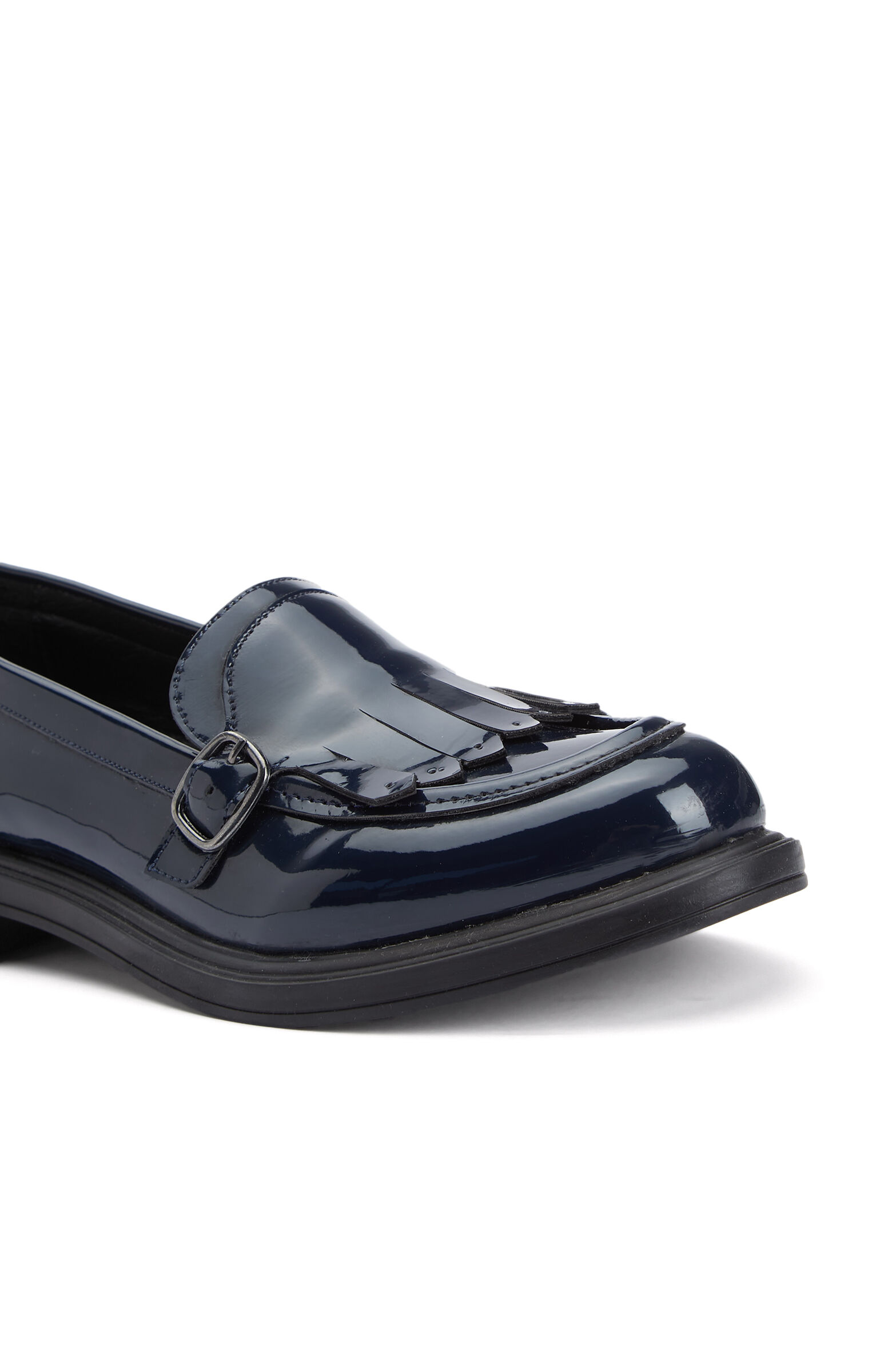 Lacivert Püskül Detaylı Tokalı Kadın Loafer
