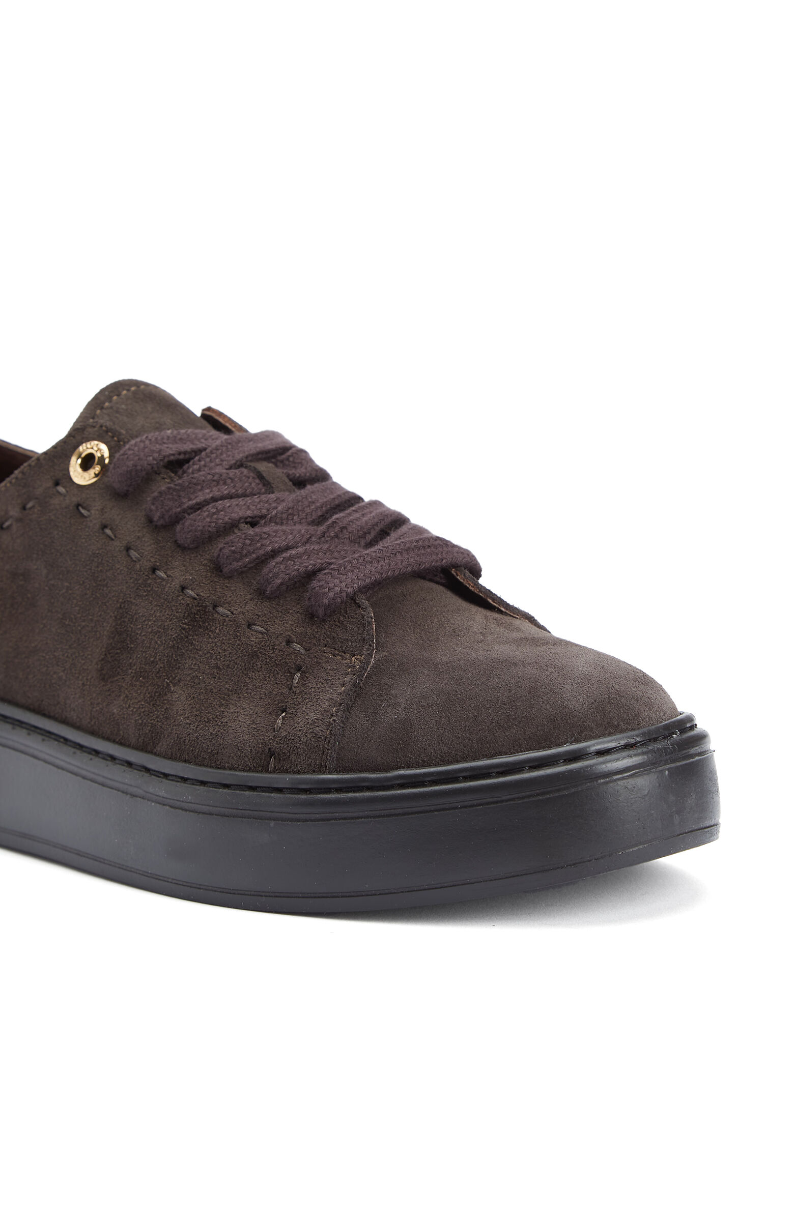 Kahverengi Saraç Detaylı Kadın Süet Sneaker