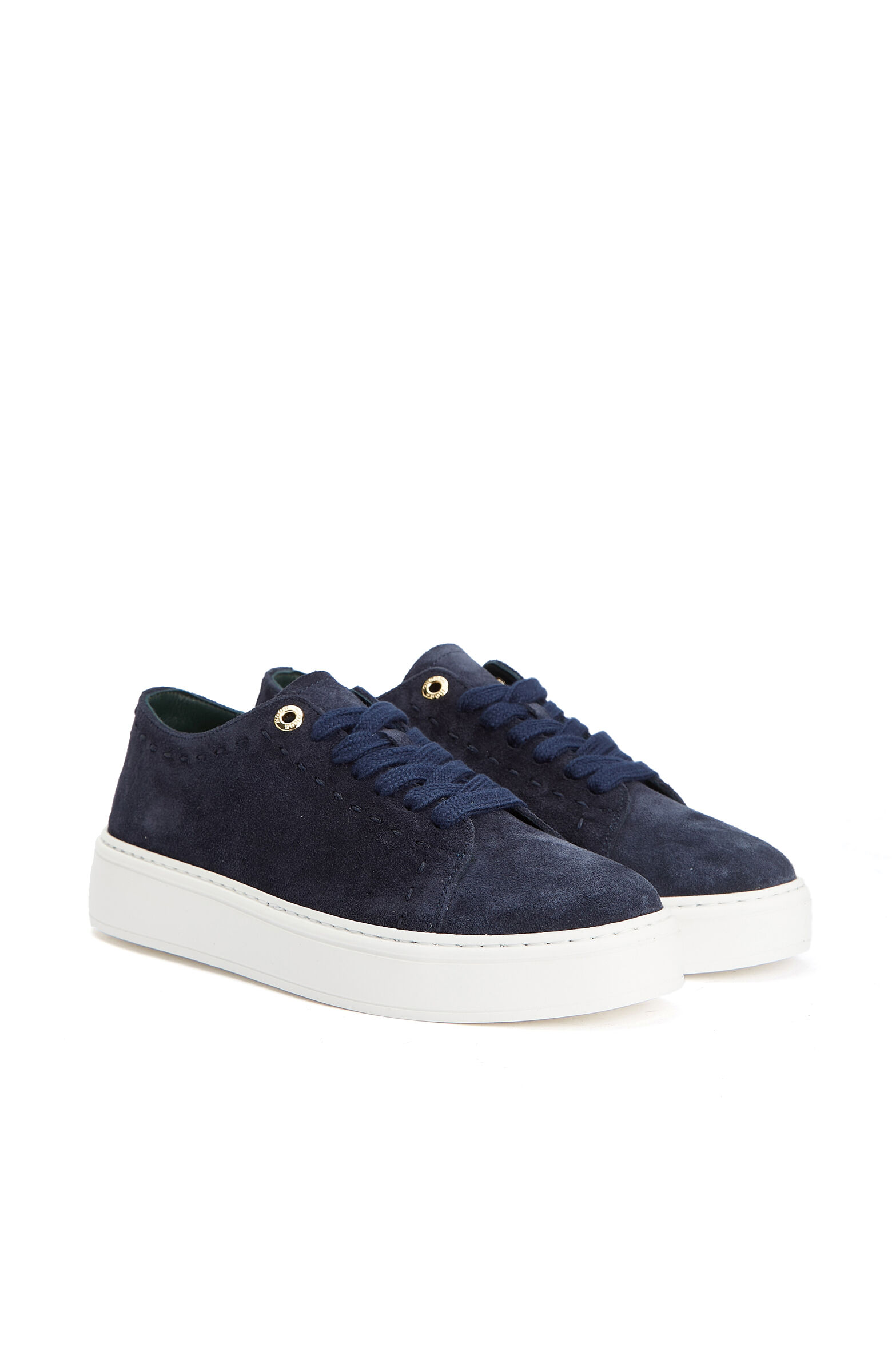 Lacivert Saraç Detaylı Kadın Süet Sneaker