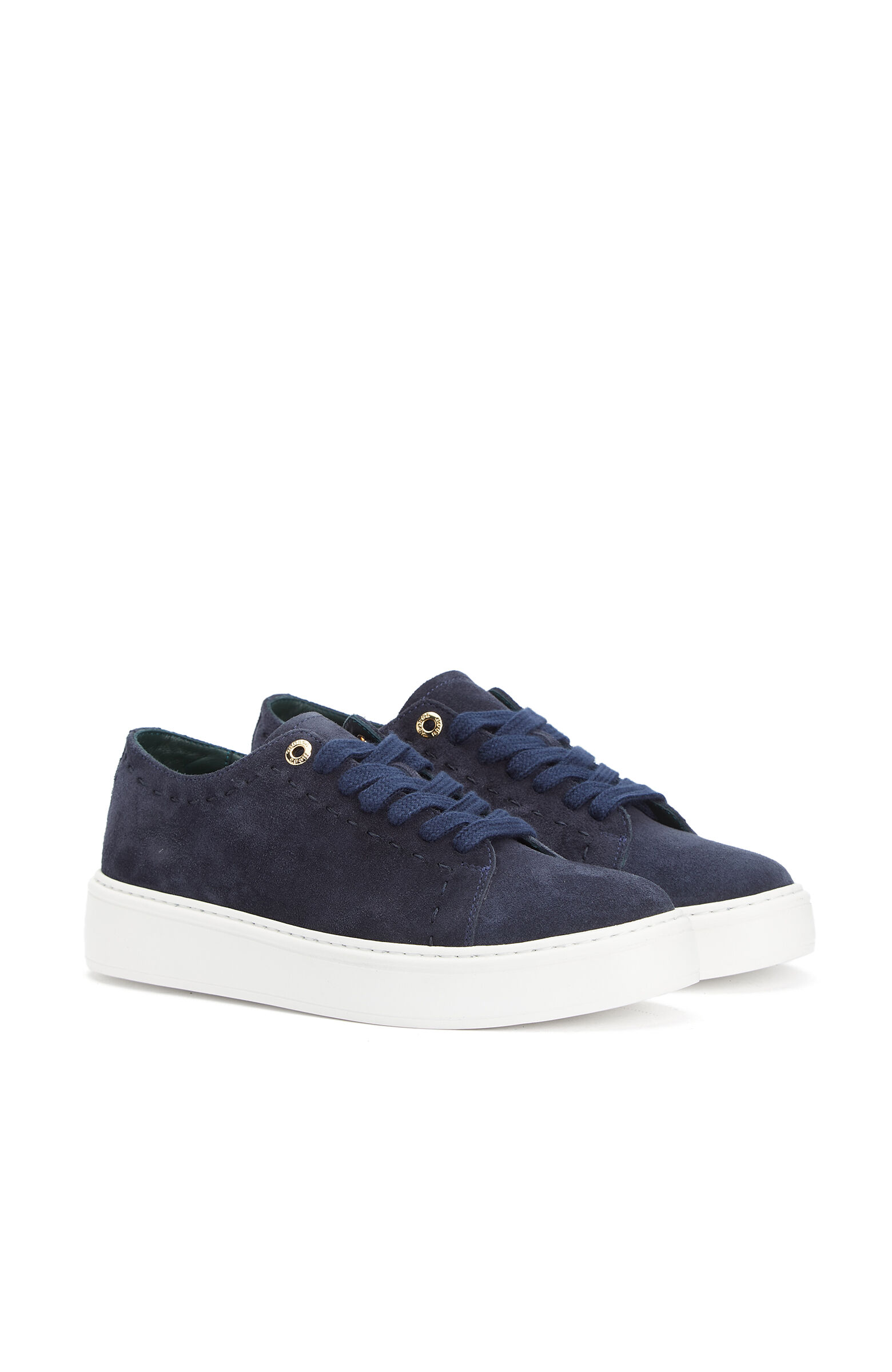 Lacivert Saraç Detaylı Kadın Süet Sneaker