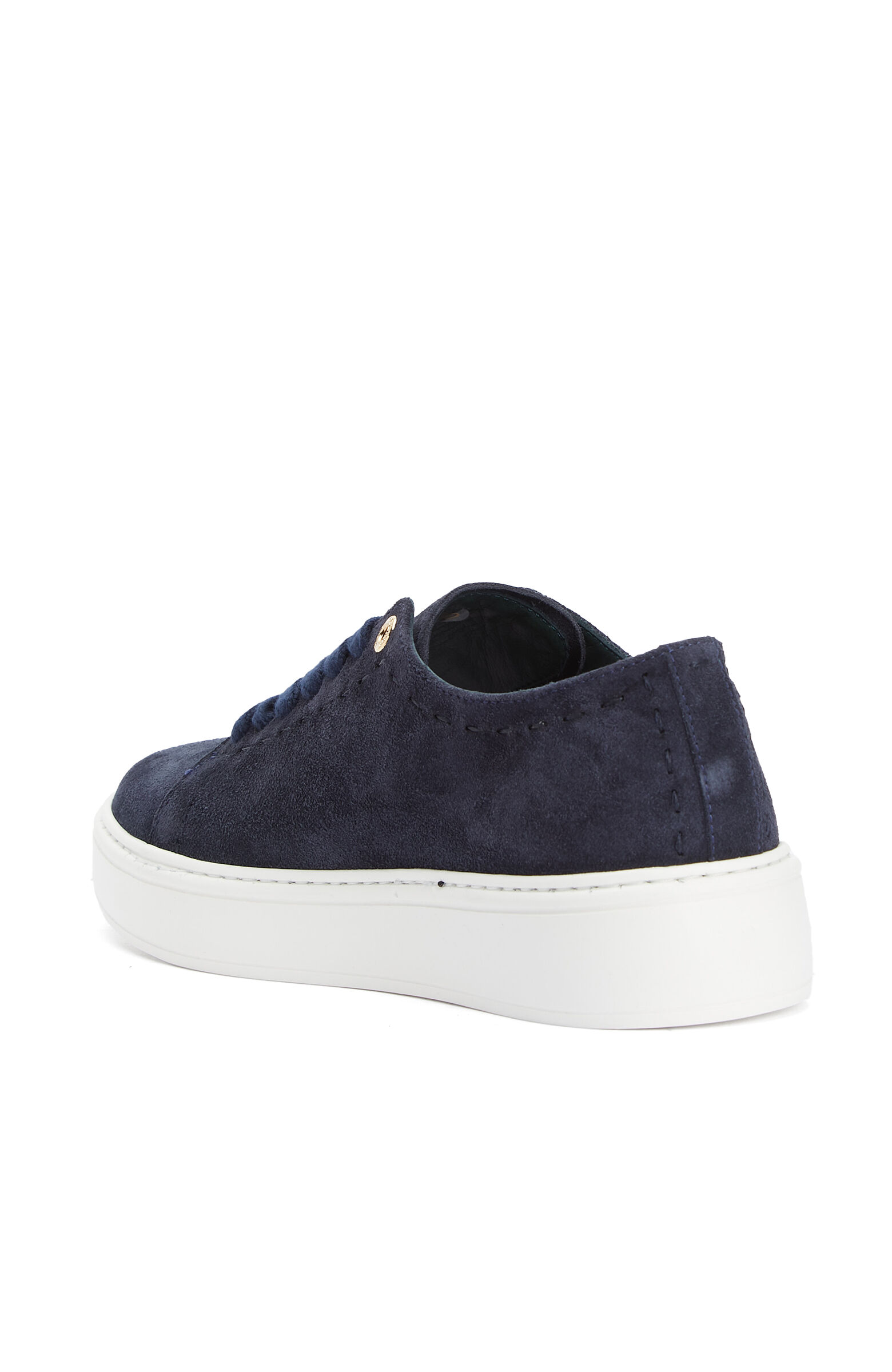 Lacivert Saraç Detaylı Kadın Süet Sneaker