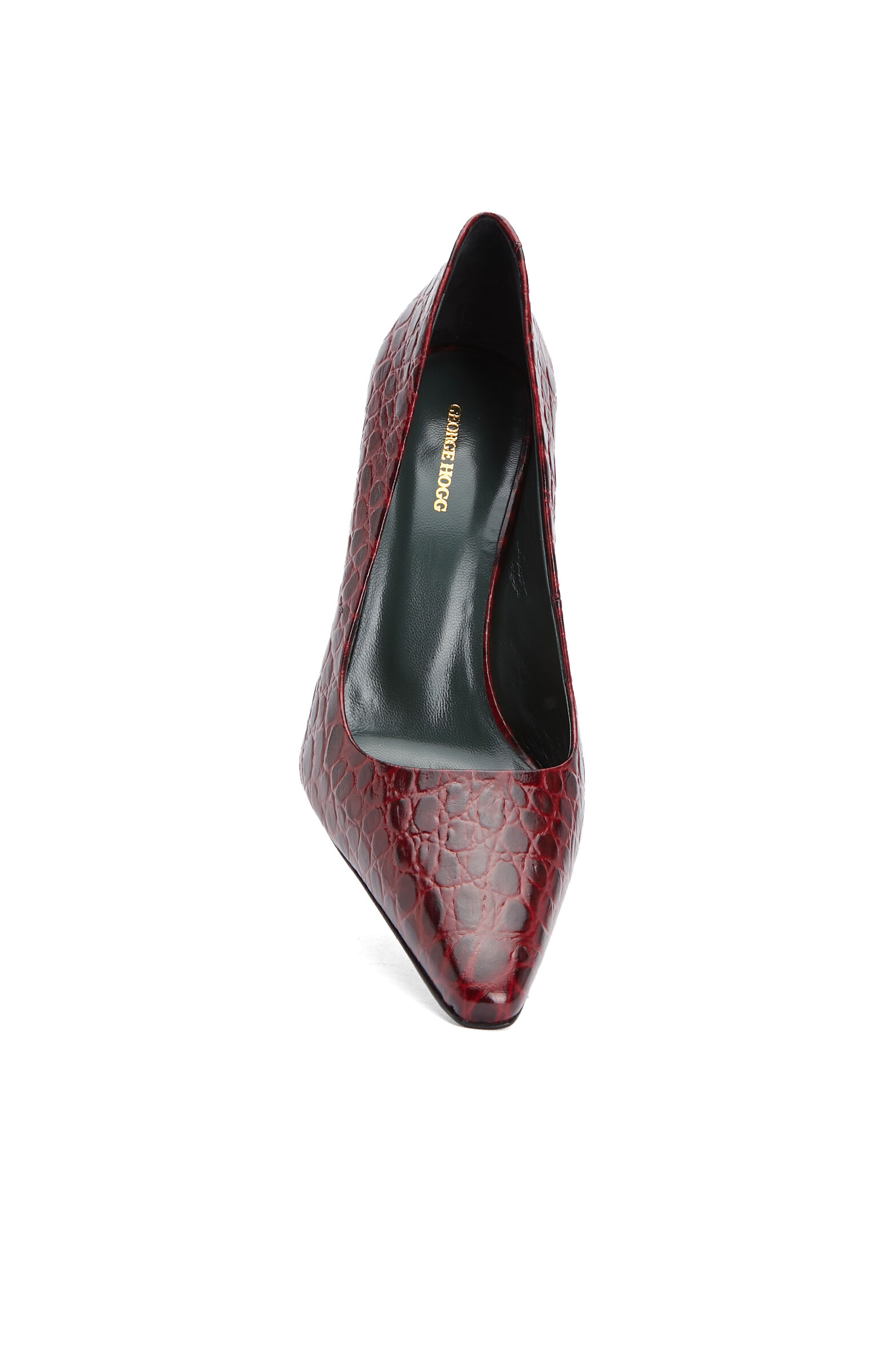 Red Crocodile Detailed Leather Stiletto