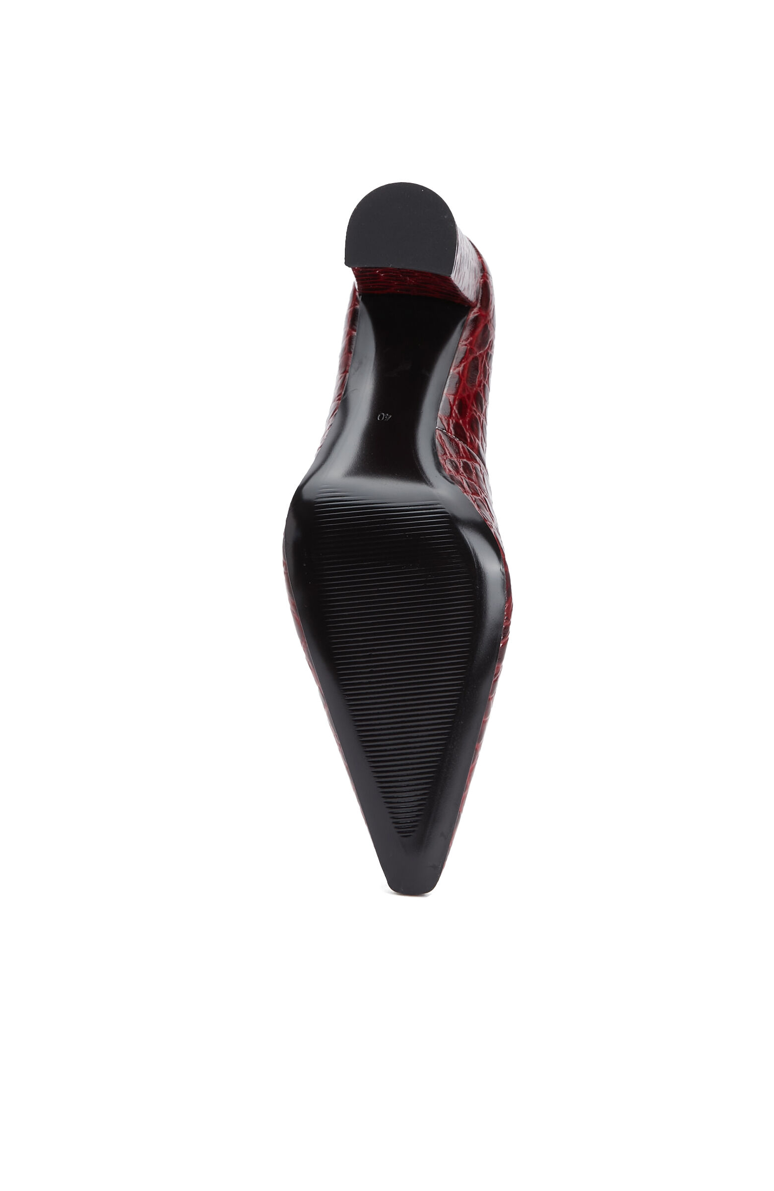 Red Crocodile Detailed Leather Stiletto