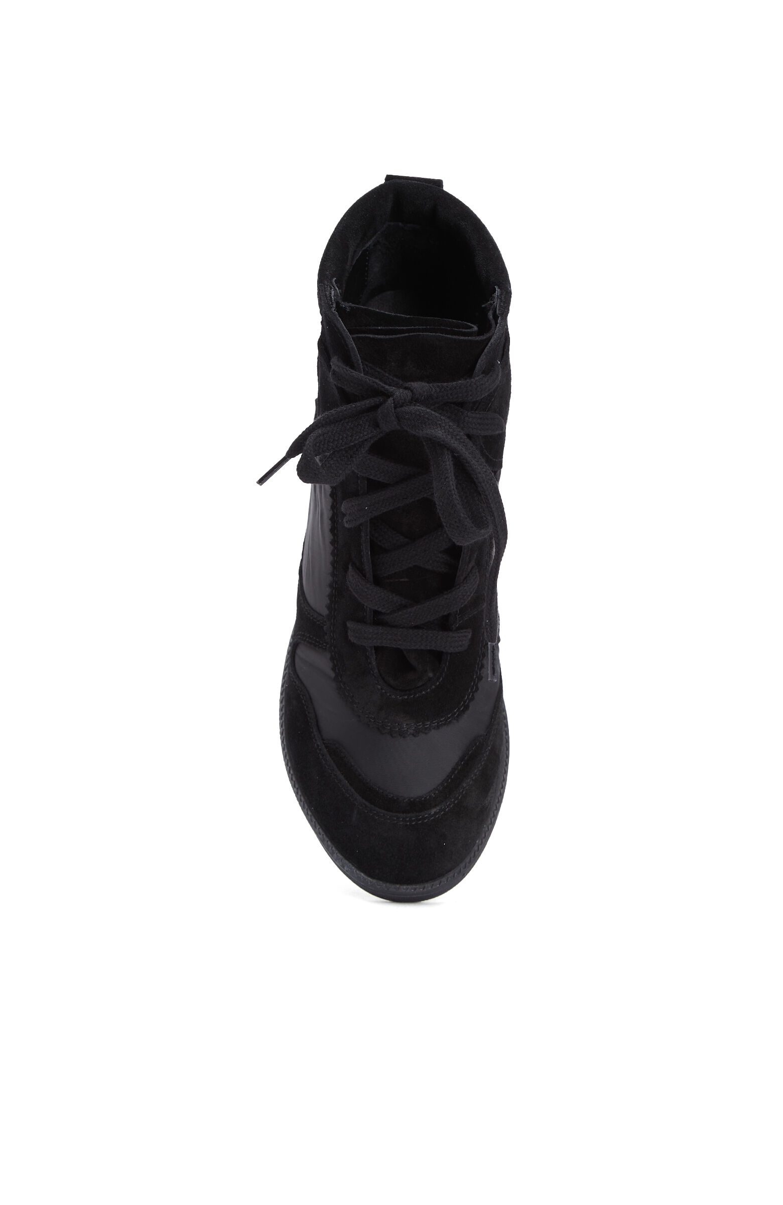 Siyah Gizli Ökçeli Kadın Deri Sneaker