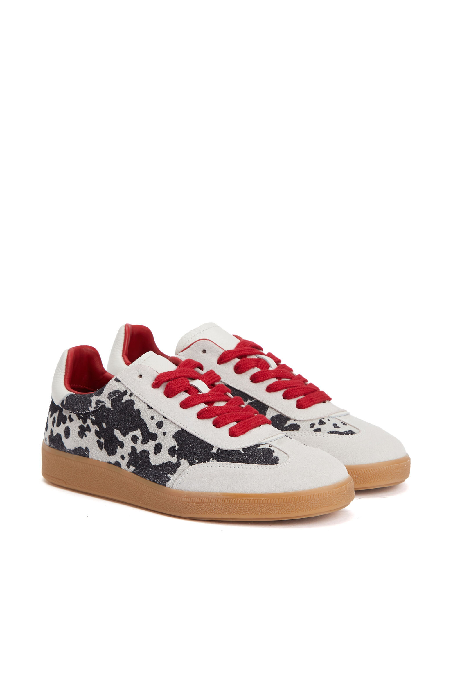 Siyah Desenli Kadın Süet Sneaker