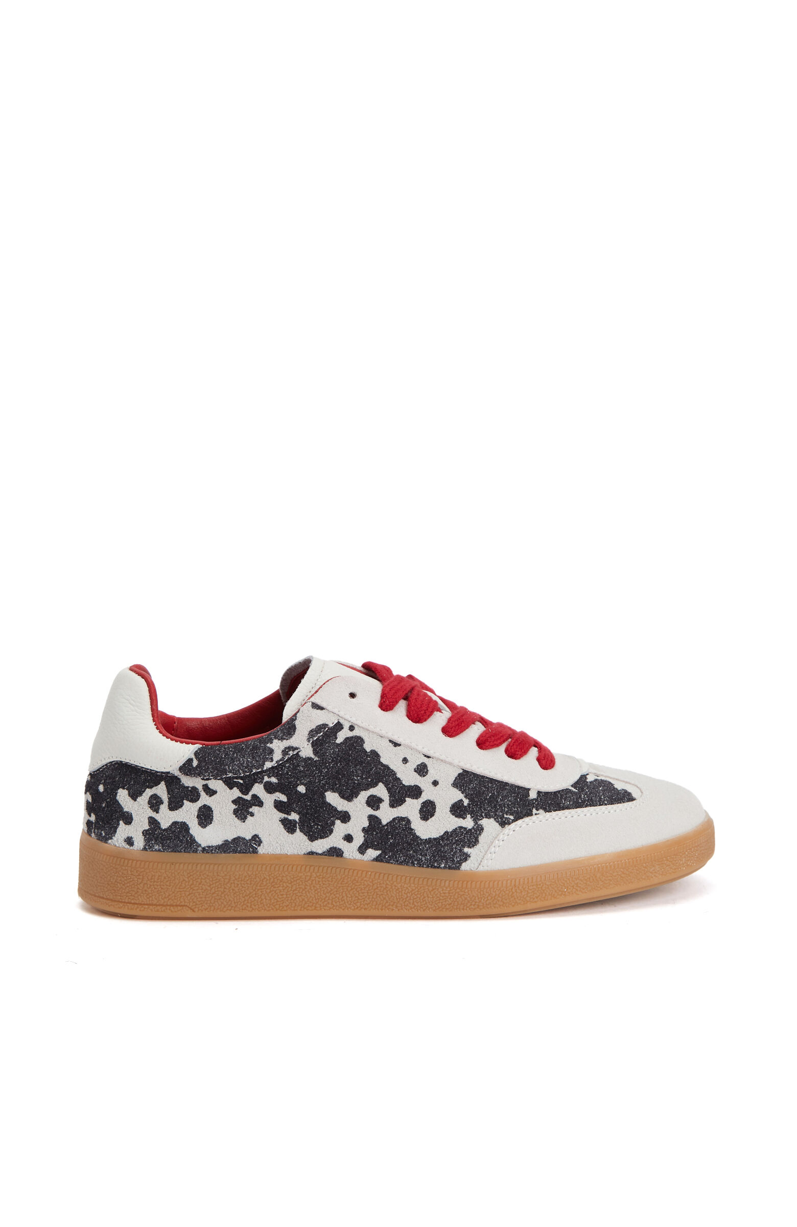 Siyah Desenli Kadın Süet Sneaker