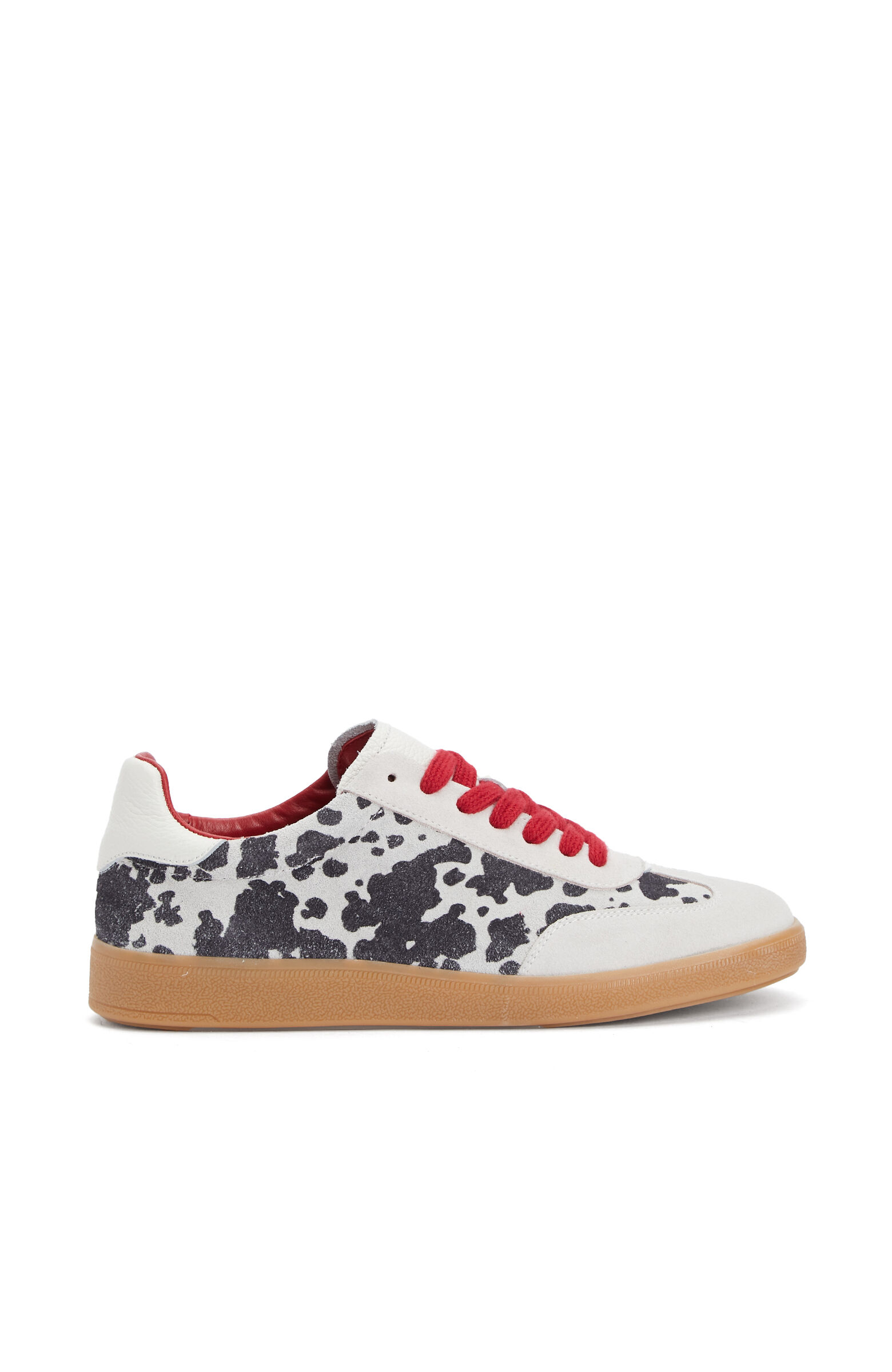 Siyah Desenli Kadın Süet Sneaker