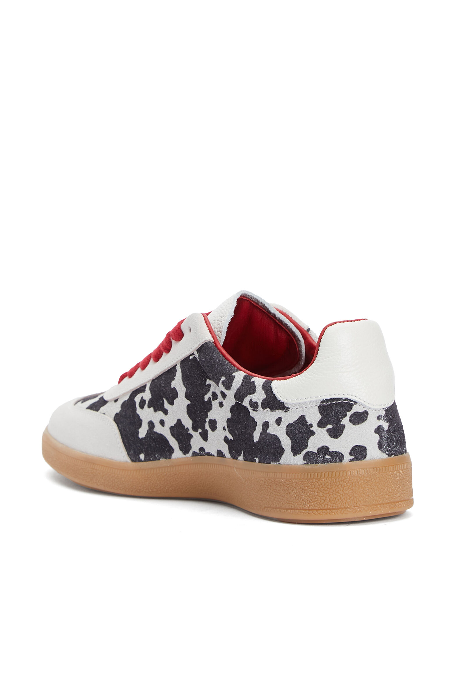 Siyah Desenli Kadın Süet Sneaker
