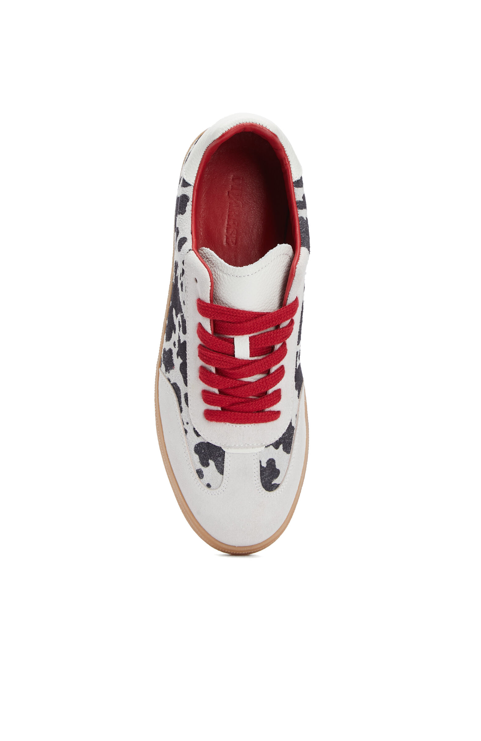 Siyah Desenli Kadın Süet Sneaker