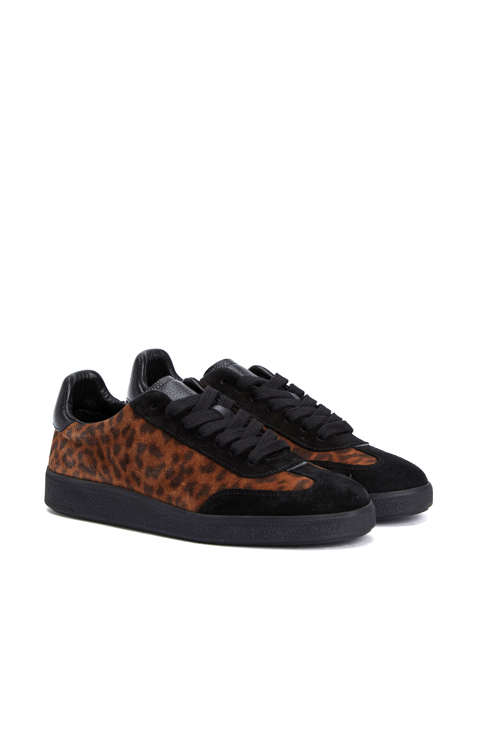 Leopar Desenli Kadın Süet Sneaker