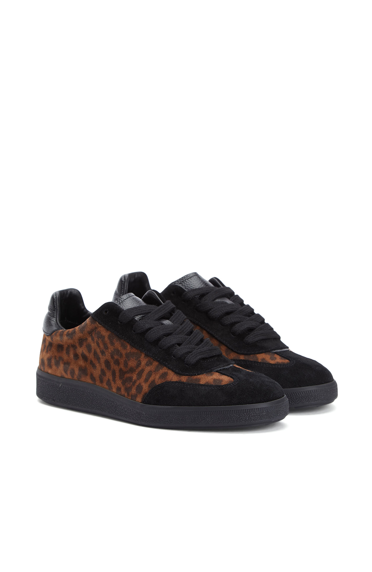 Leopar Desenli Kadın Süet Sneaker